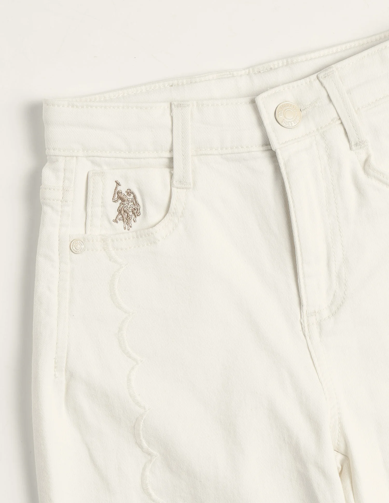 Marine Bootcut Fit White Jeans - Image 2