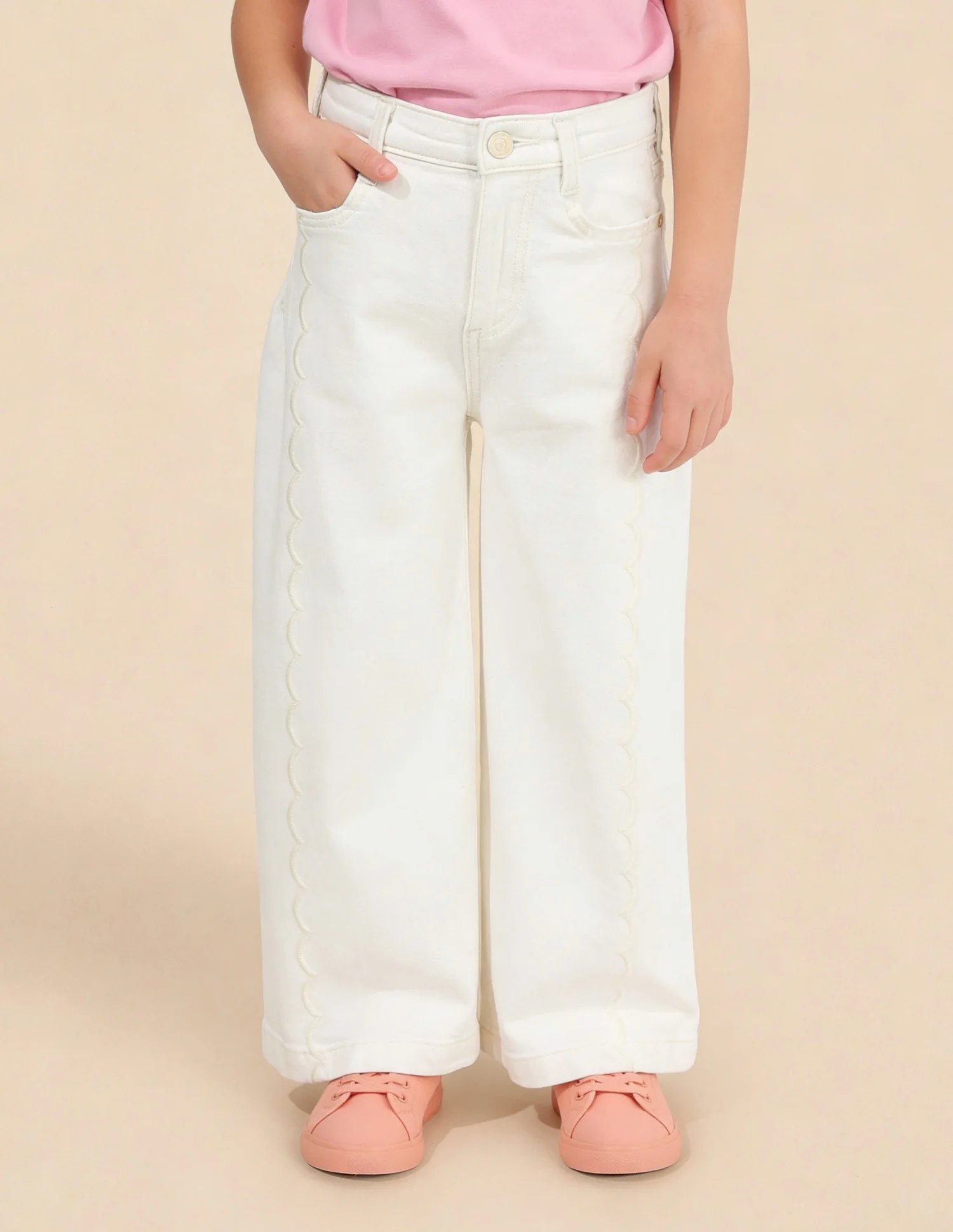 Marine Bootcut Fit White Jeans - Image 3