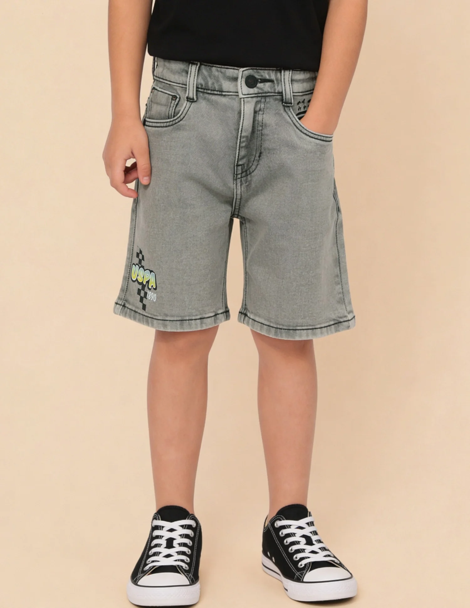 Mid Rise Denim Shorts - Image 3
