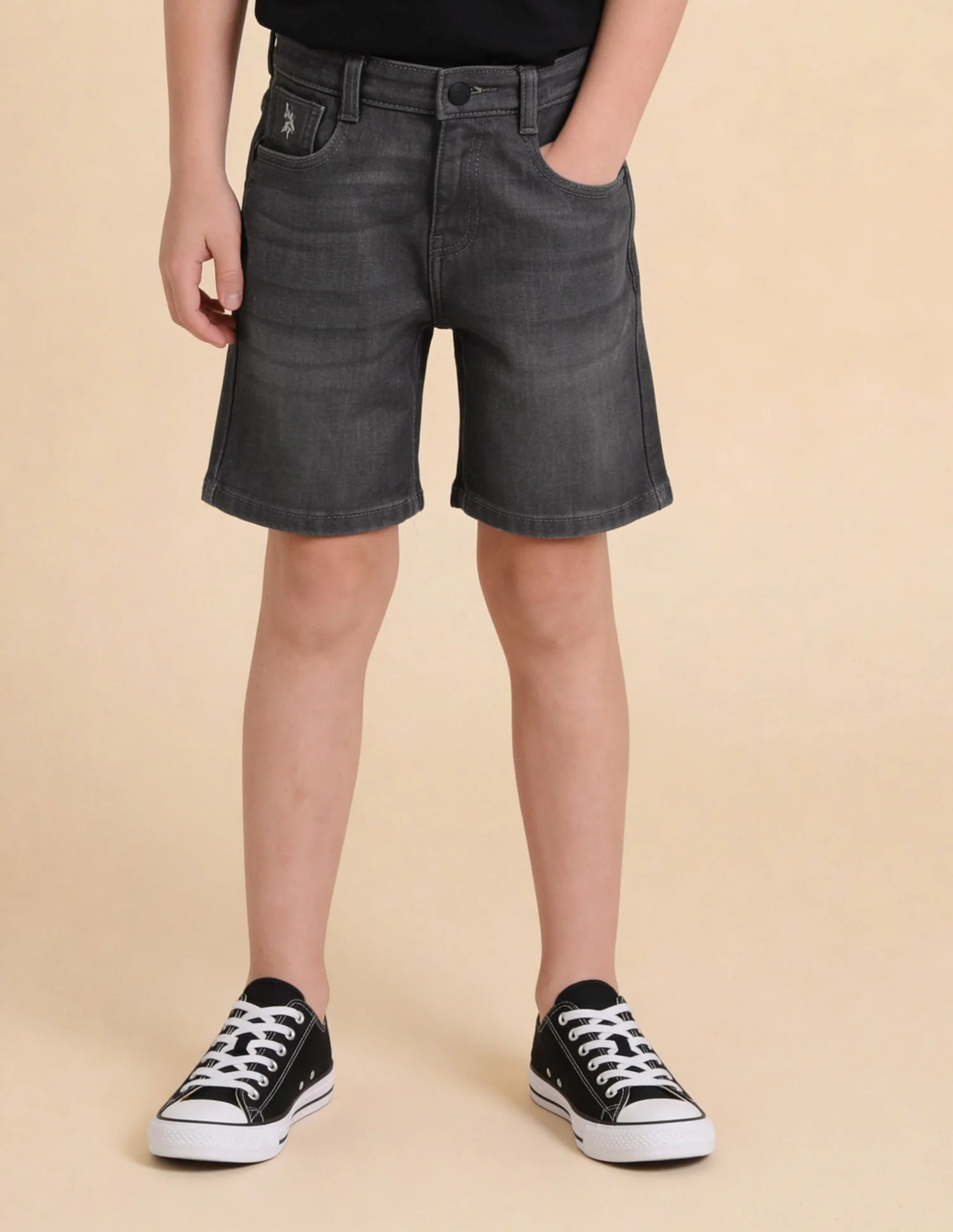 Mid Rise Regular Fit Denim Shorts - Image 3