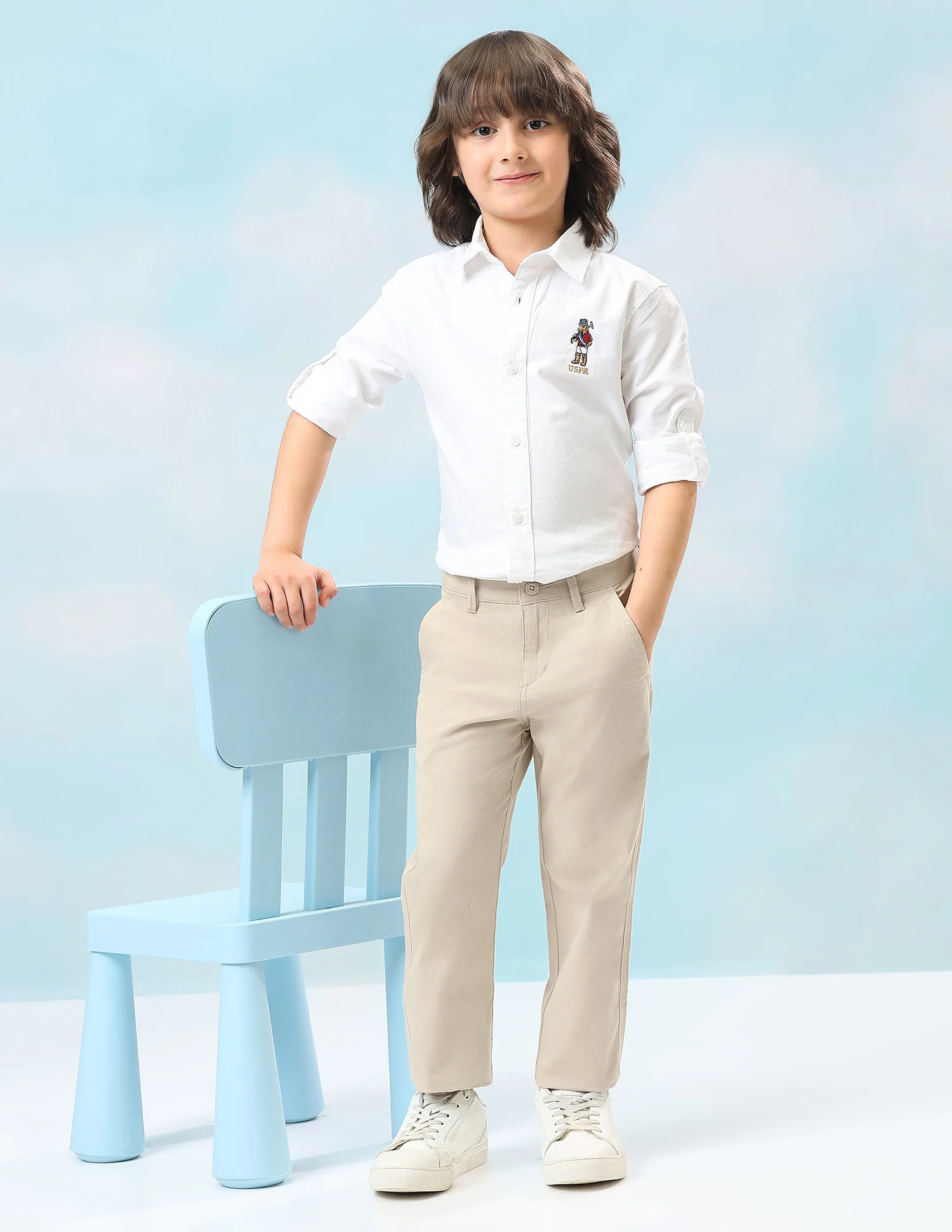 Mid Rise Twill Trousers