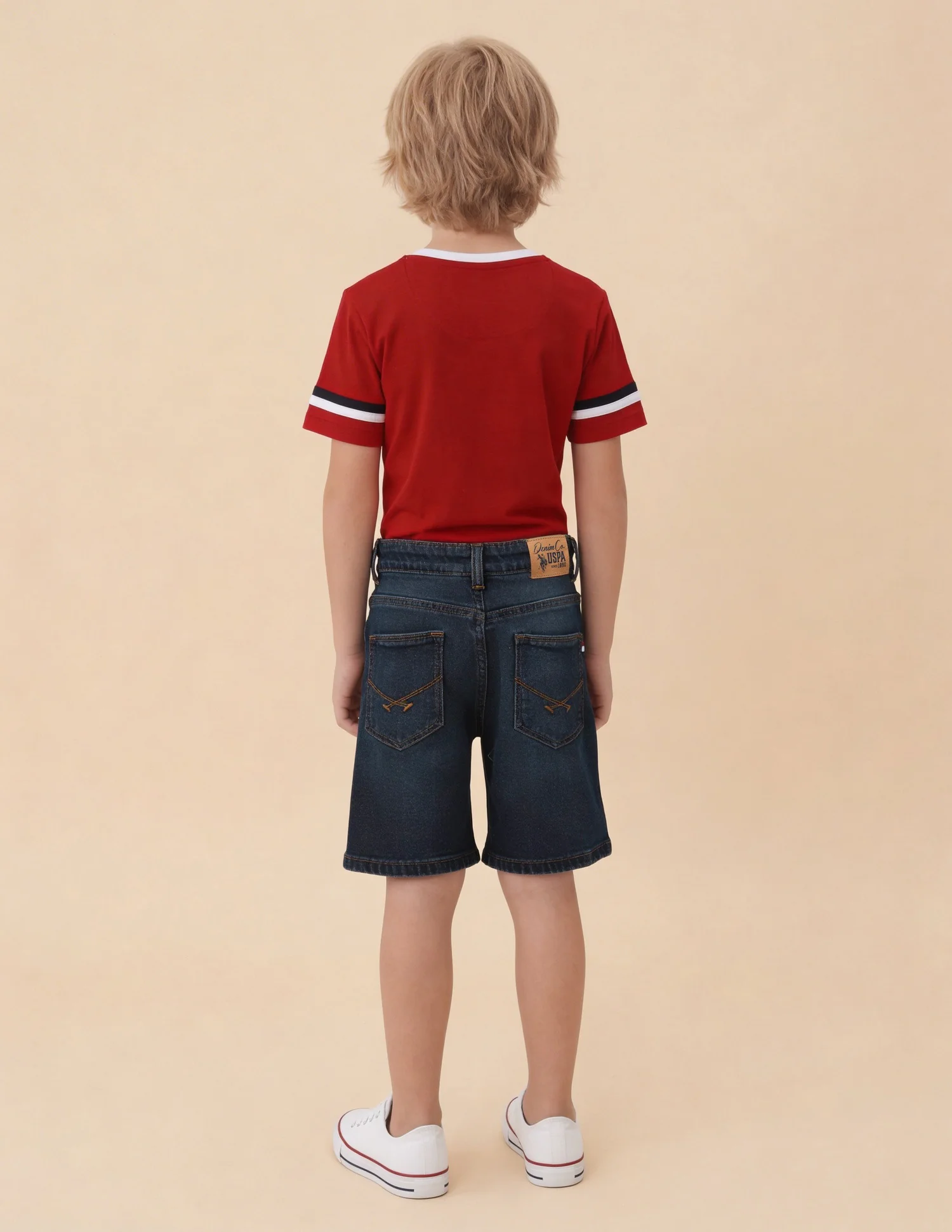 Mid Rise Whiskered Denim Shorts - Image 4