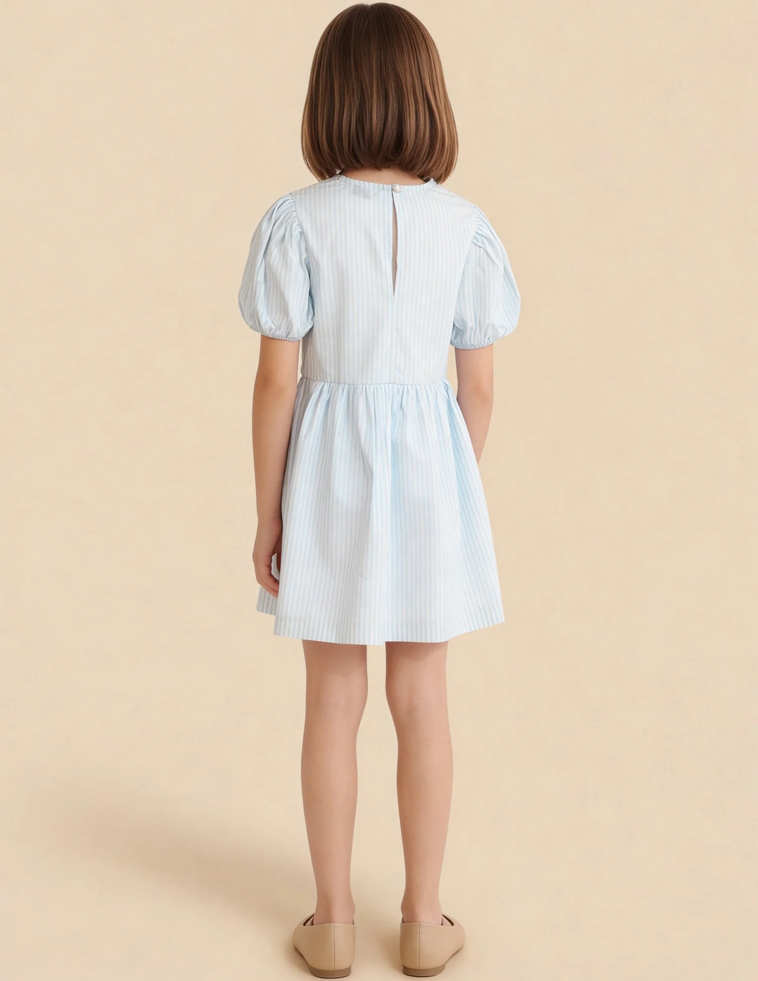 Nautical Vertical Striped Bow Dress - Image 4