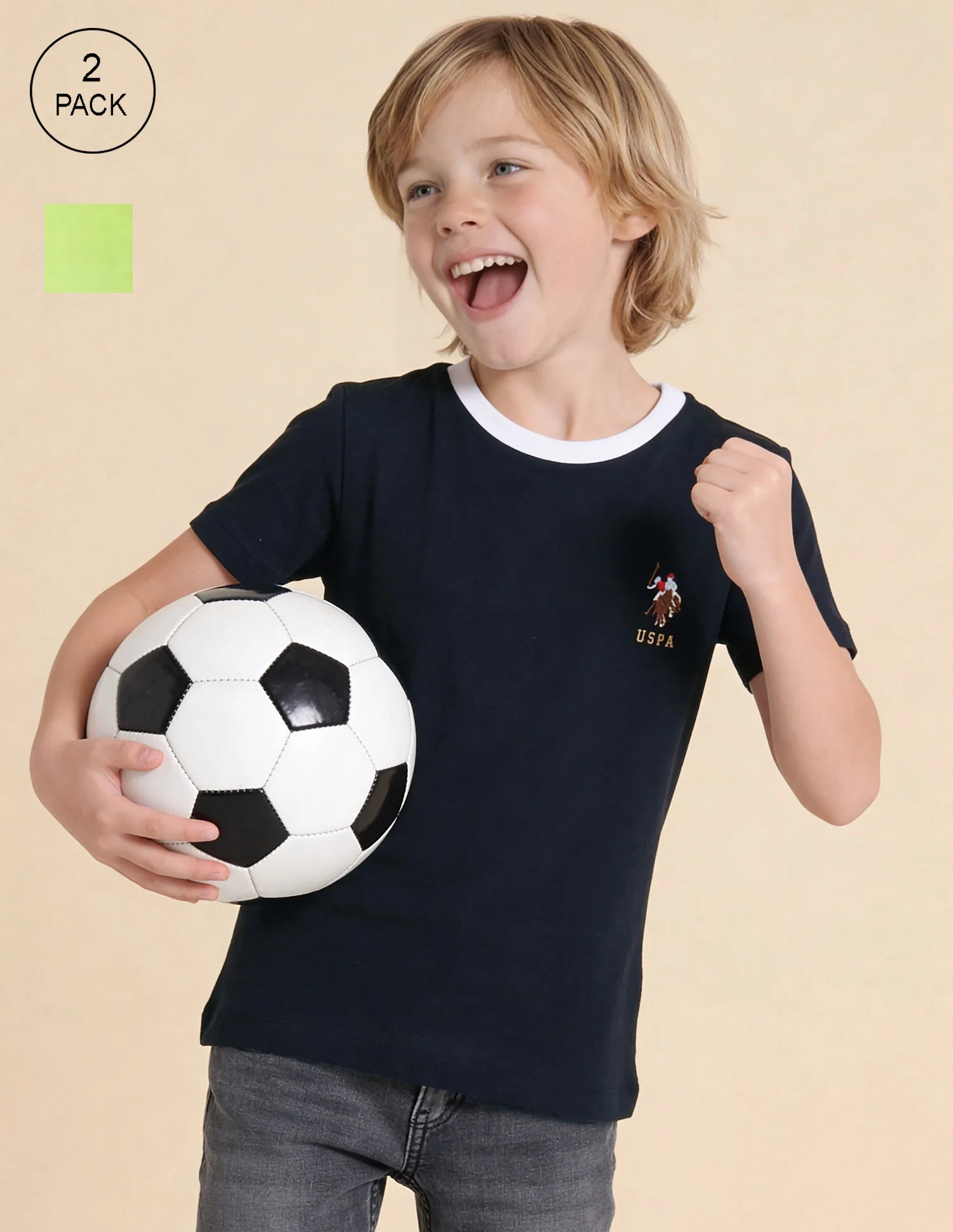 Pure Cotton Regular Fit T-Shirt - Pack Of 2 - Image 2