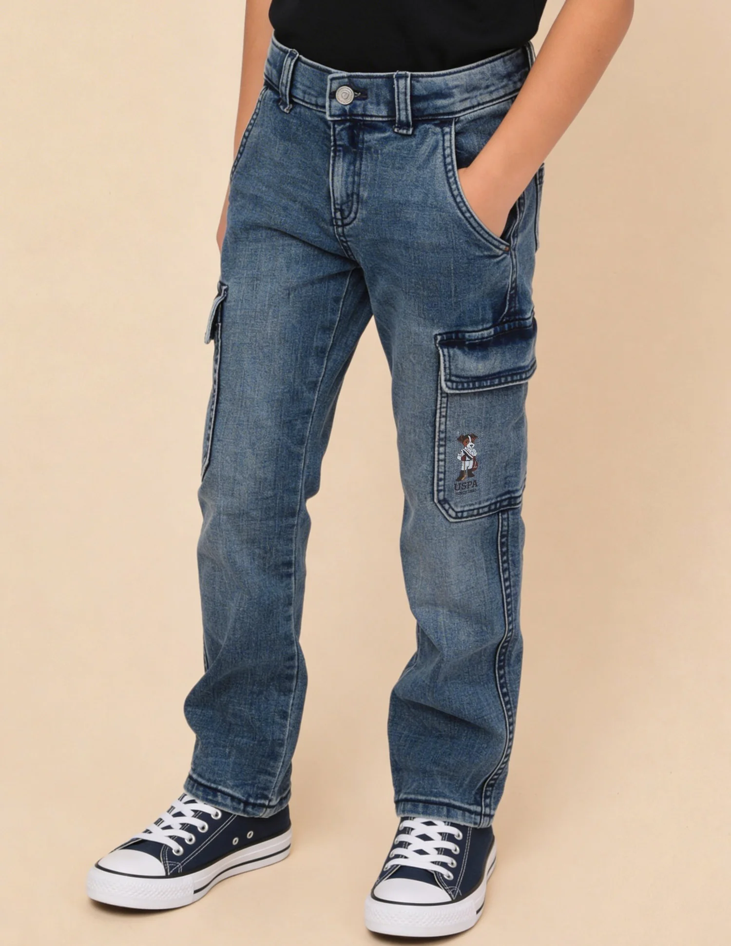 Relaxed Fit Blue Jeans
