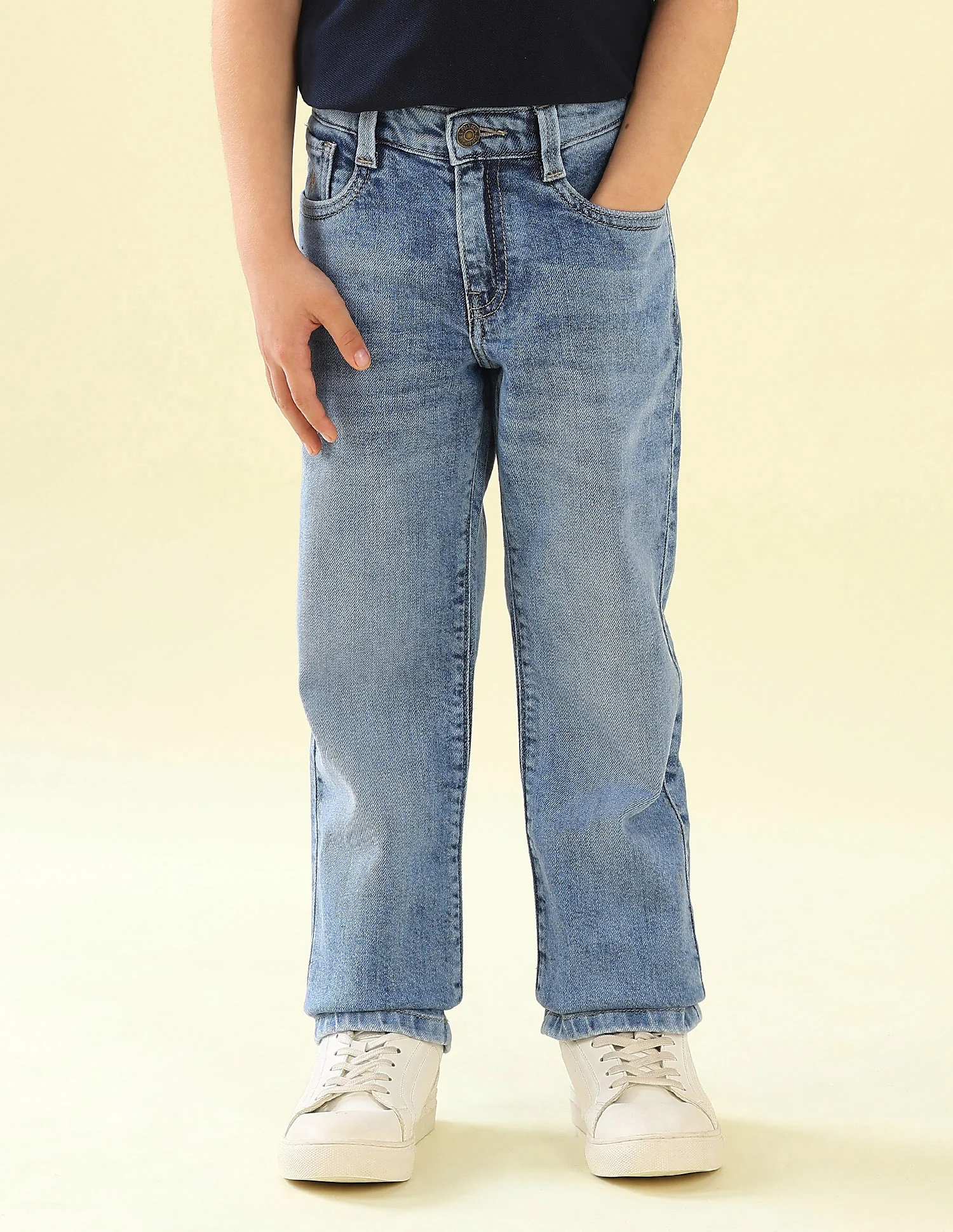 Relaxed Fit Whiskered Jeans - Image 6
