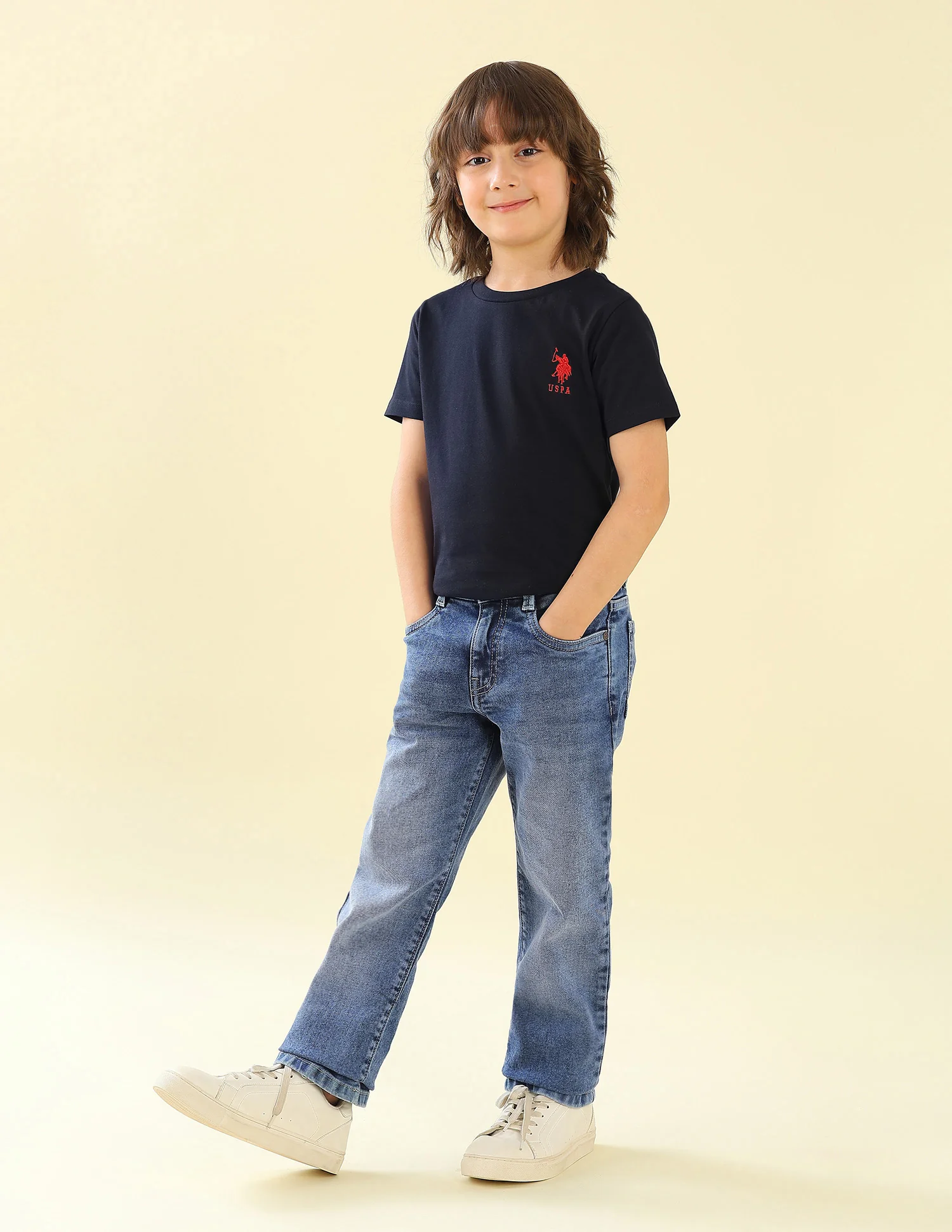 Relaxed Fit Whiskered Jeans - Image 3
