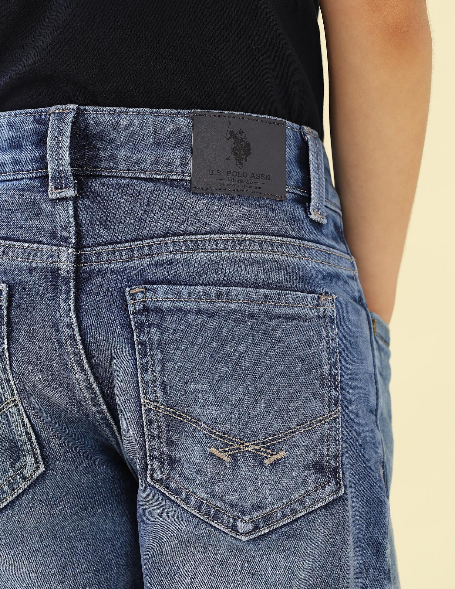 Relaxed Fit Whiskered Jeans - Image 8