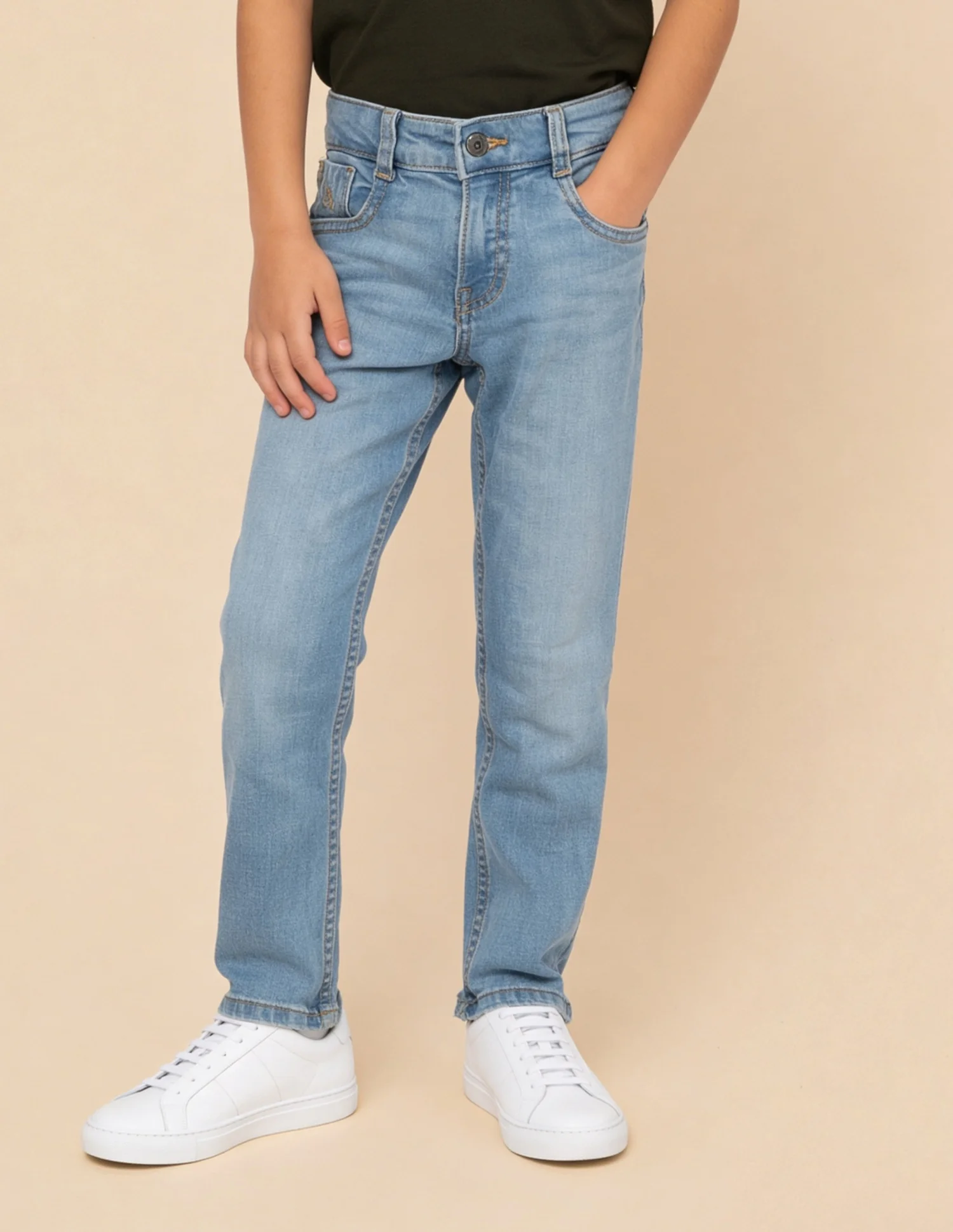 Relaxed Fit Whiskered Jeans - Image 3