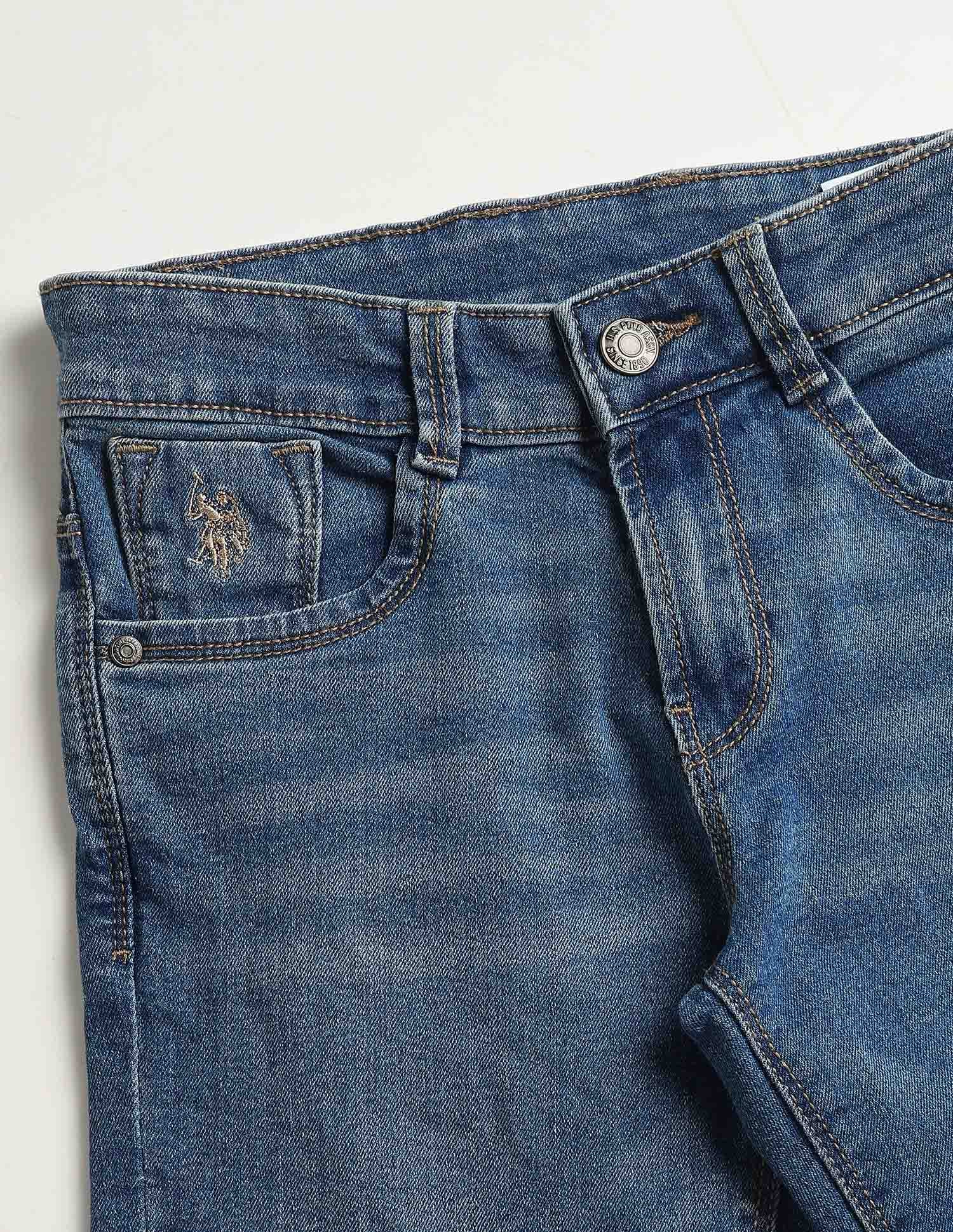 Relaxed Fit Whiskered Jeans - Image 2