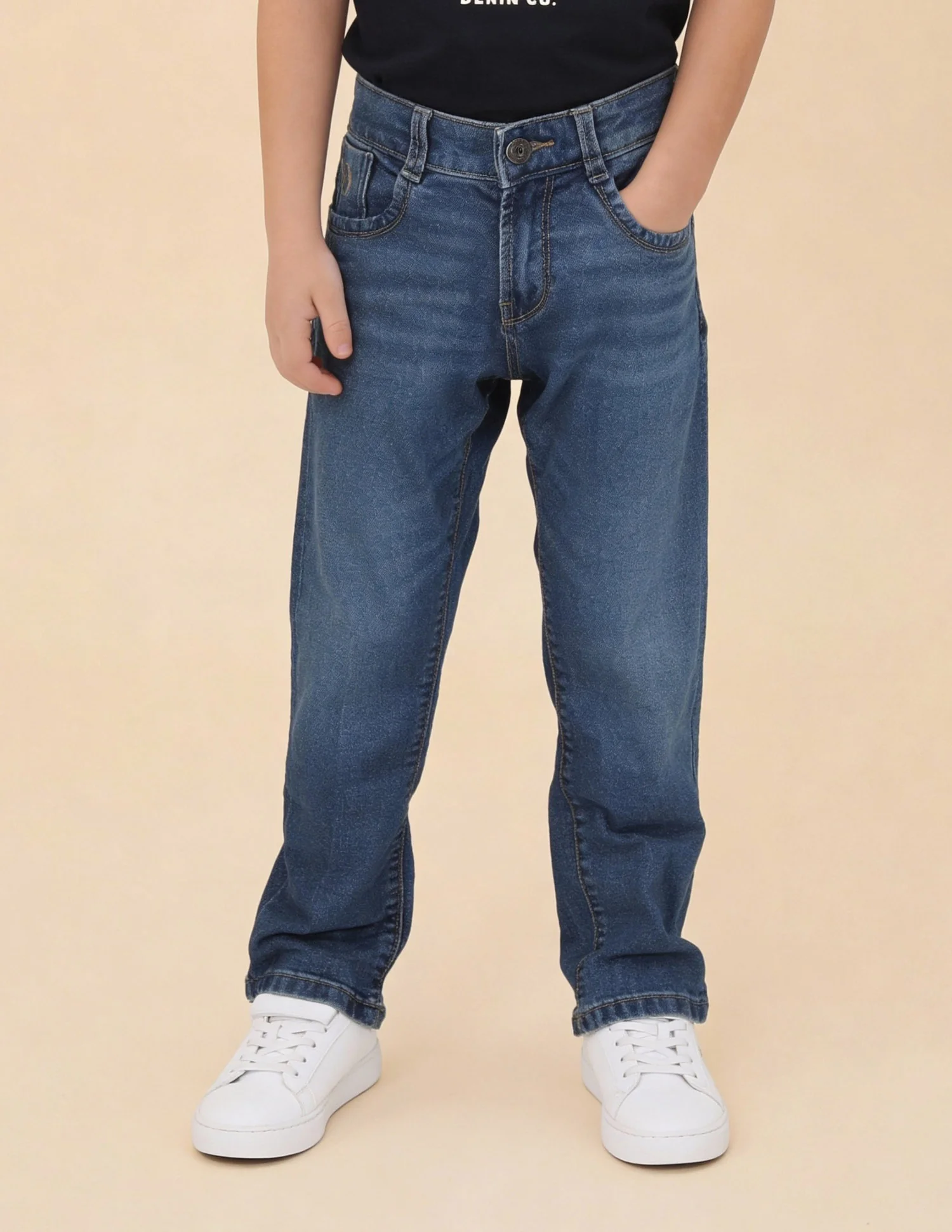 Relaxed Fit Whiskered Jeans - Image 3
