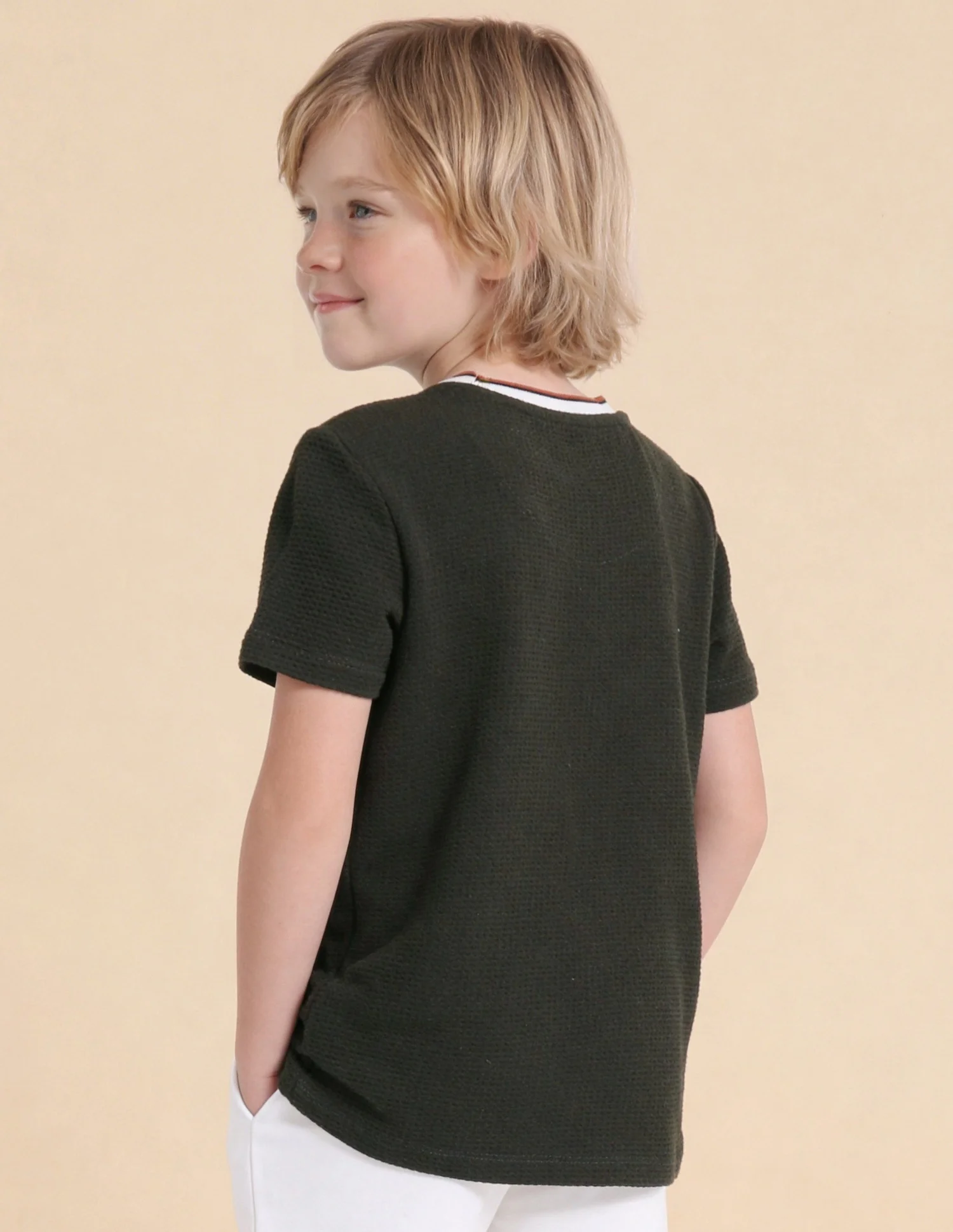 Self Design Brand Embroidered Regular Fit T-Shirt - Image 5