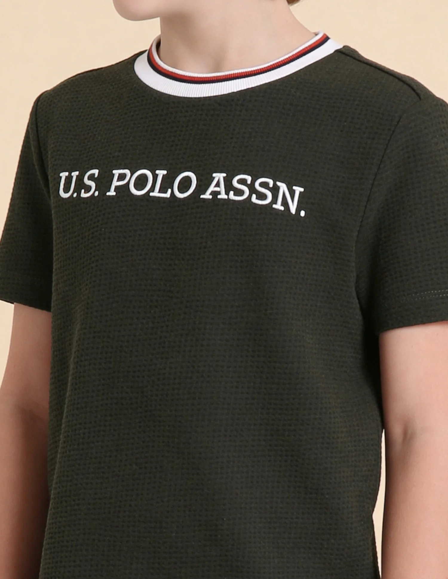 Self Design Brand Embroidered Regular Fit T-Shirt - Image 6