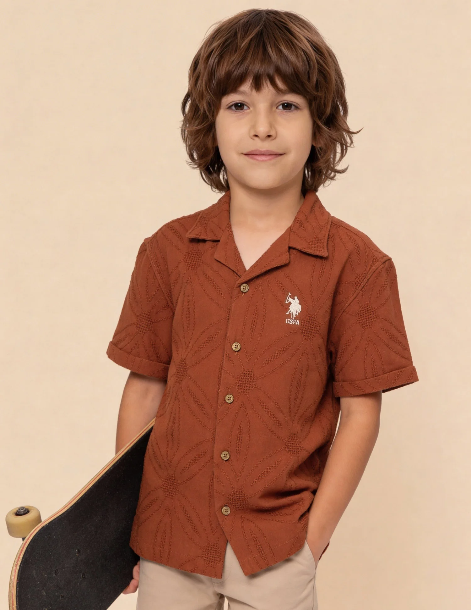Self Design Floral Camp Shirt
