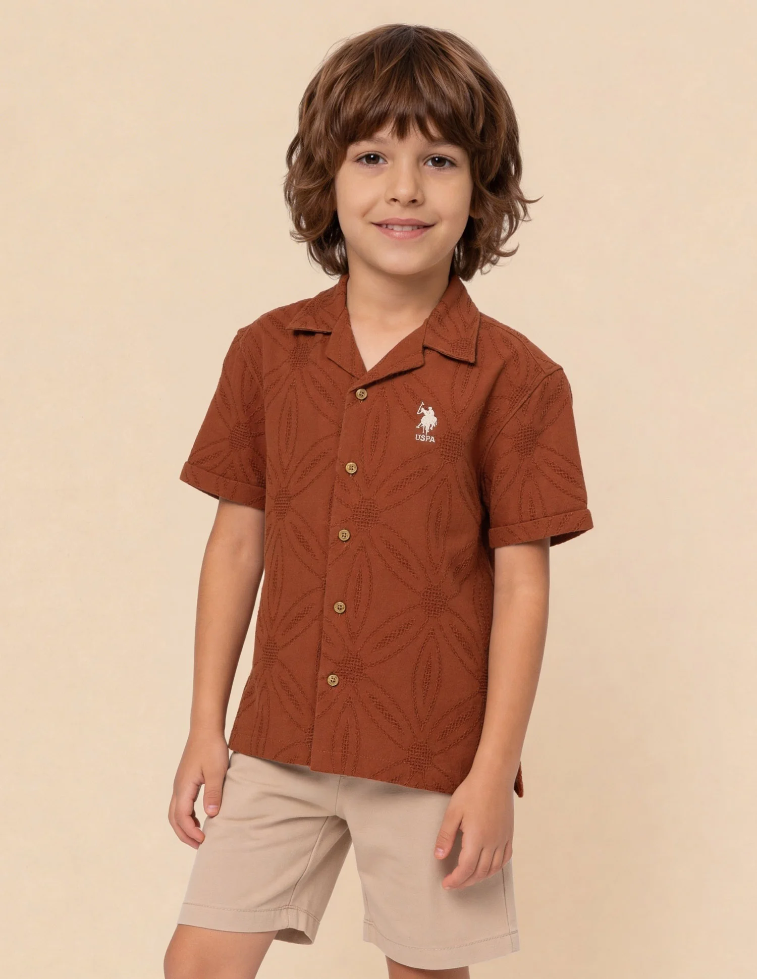 Self Design Floral Camp Shirt - Image 4