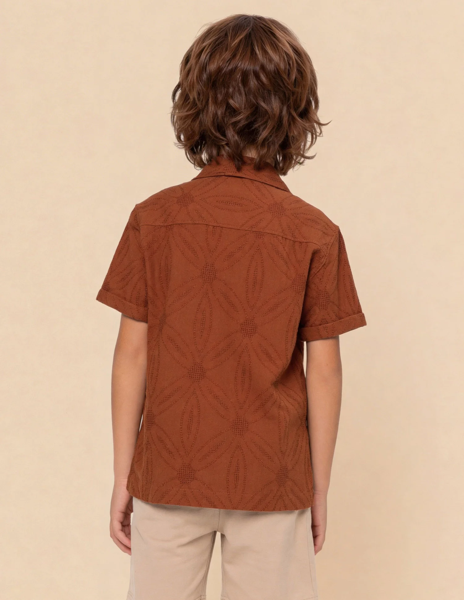 Self Design Floral Camp Shirt - Image 5