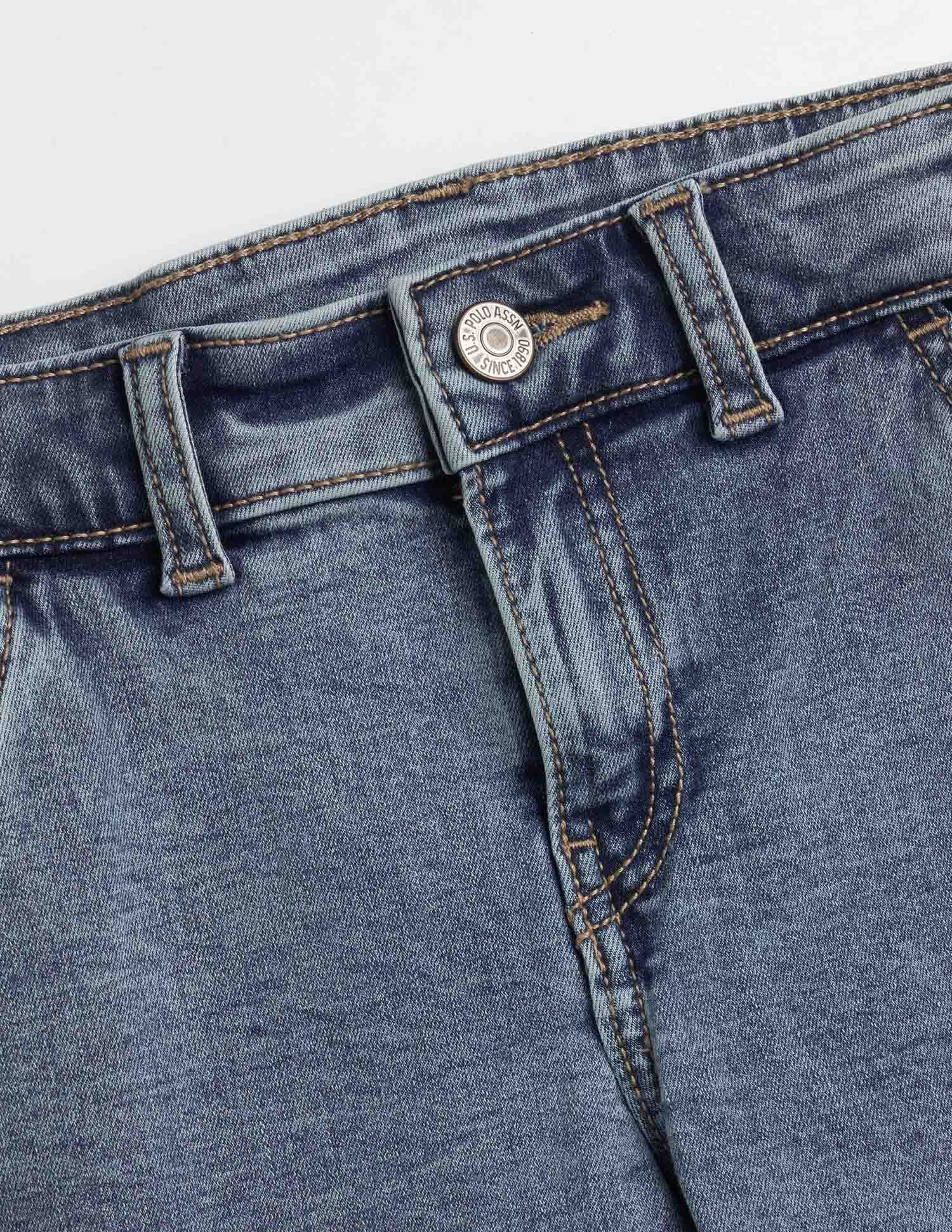 Slim Fit Mid Rise Cargo Jeans - Image 2