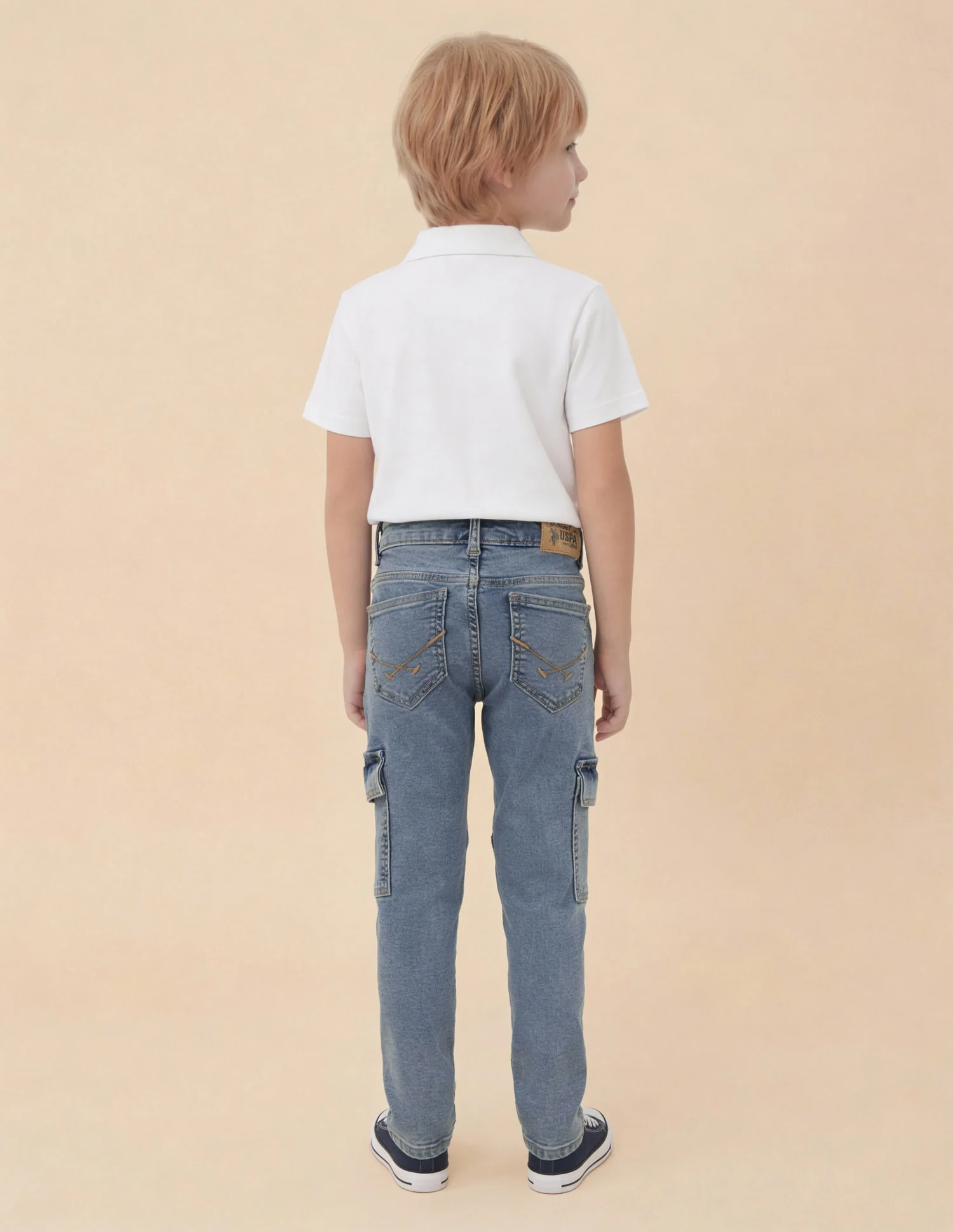 Slim Fit Mid Rise Cargo Jeans - Image 4