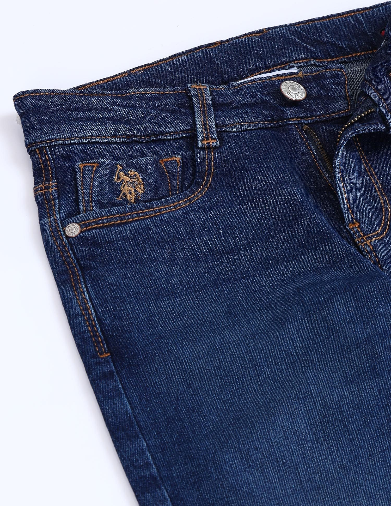 Slim Fit Stone Washed Jeans - Image 2