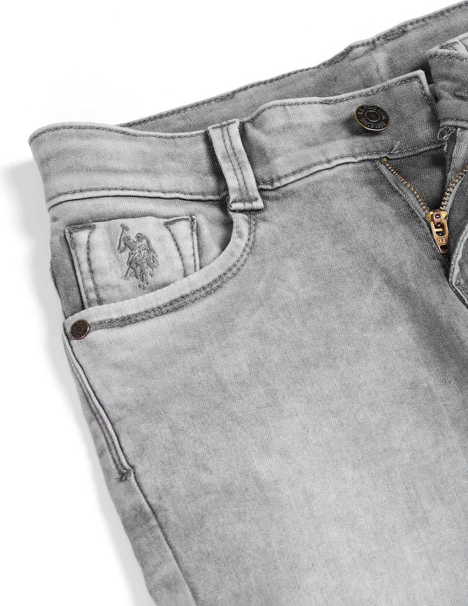 Slim Fit Stone Washed Jeans - Image 2