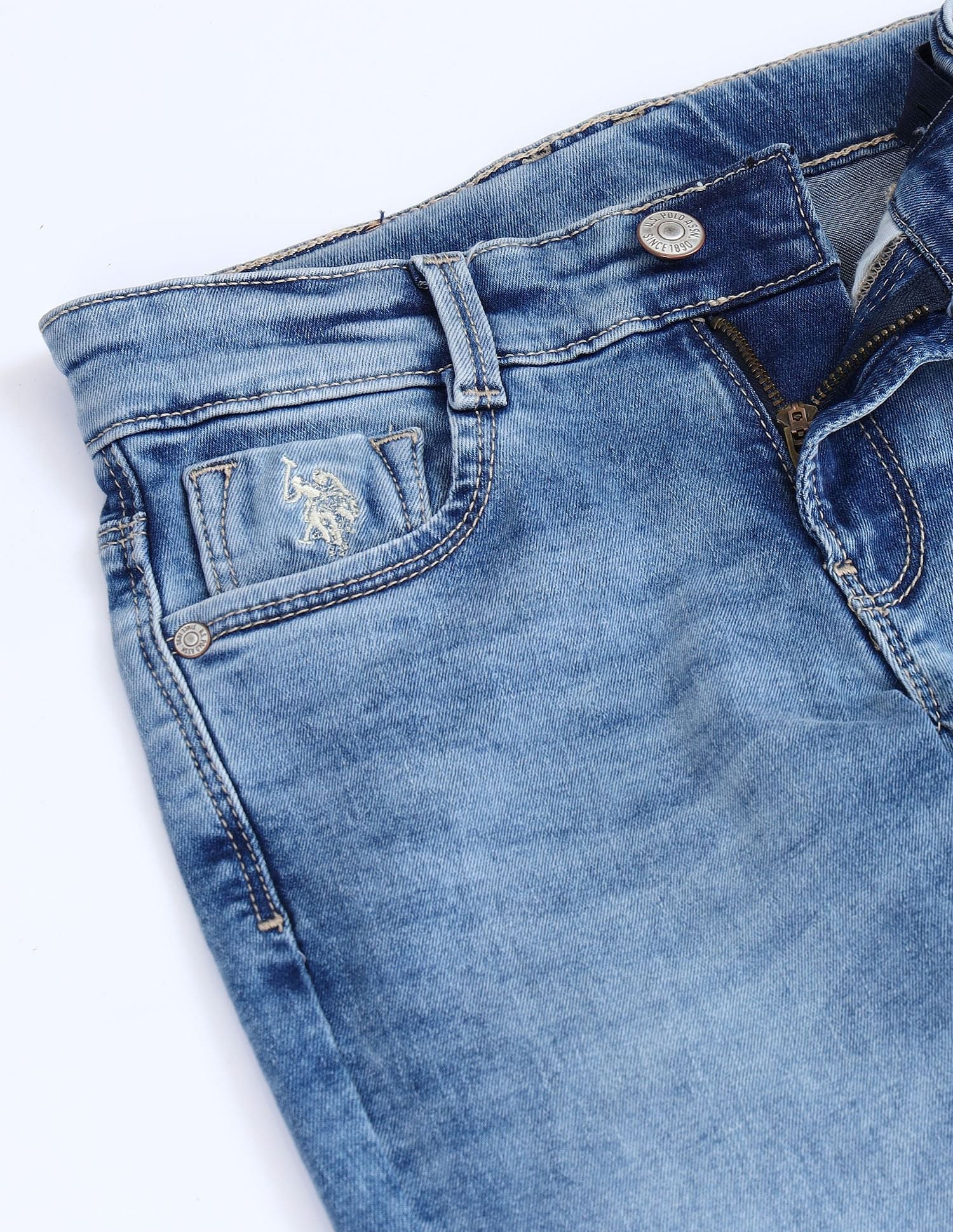 Slim Fit Stone Washed Jeans - Image 2