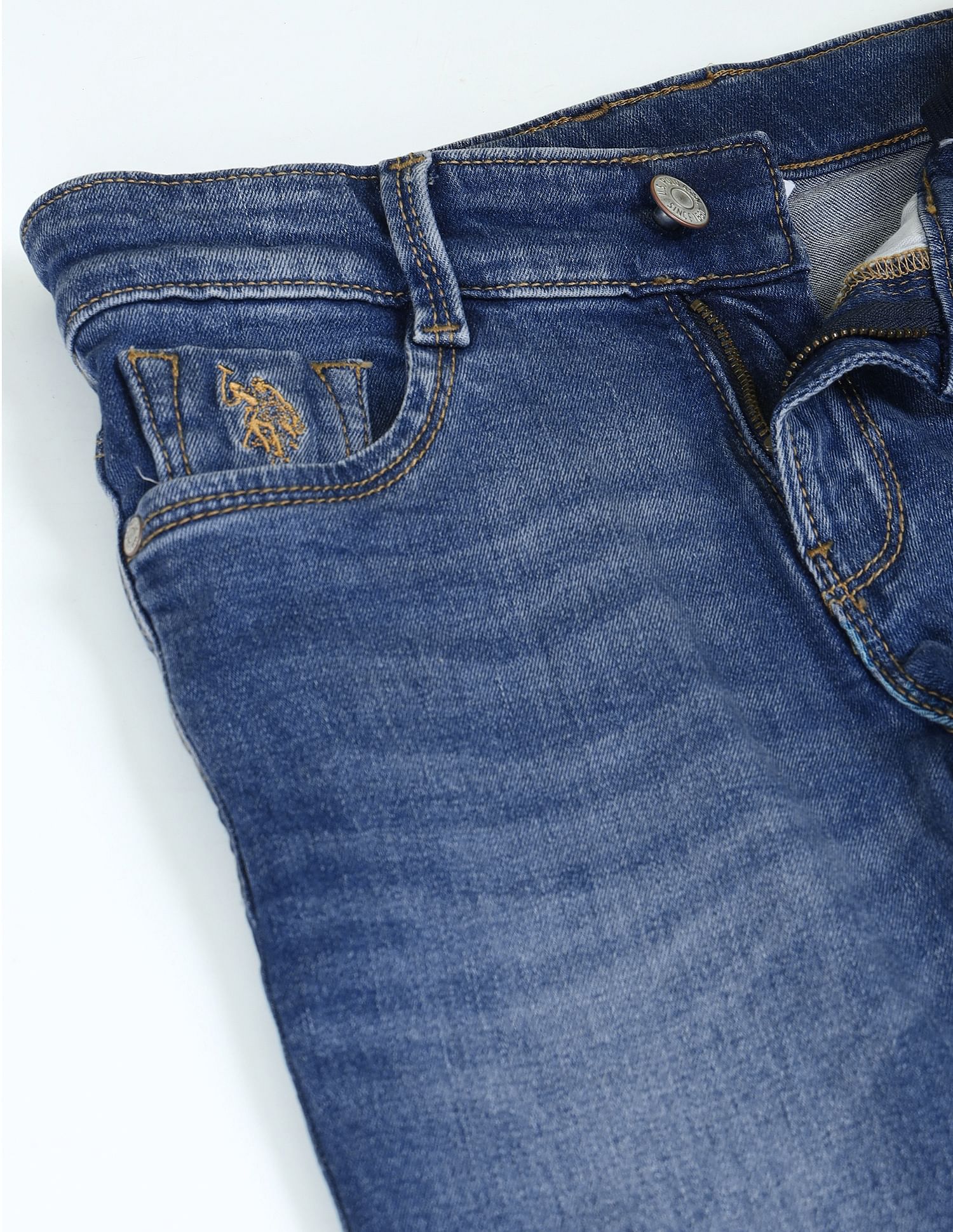 Slim Fit Stone Washed Jeans - Image 2