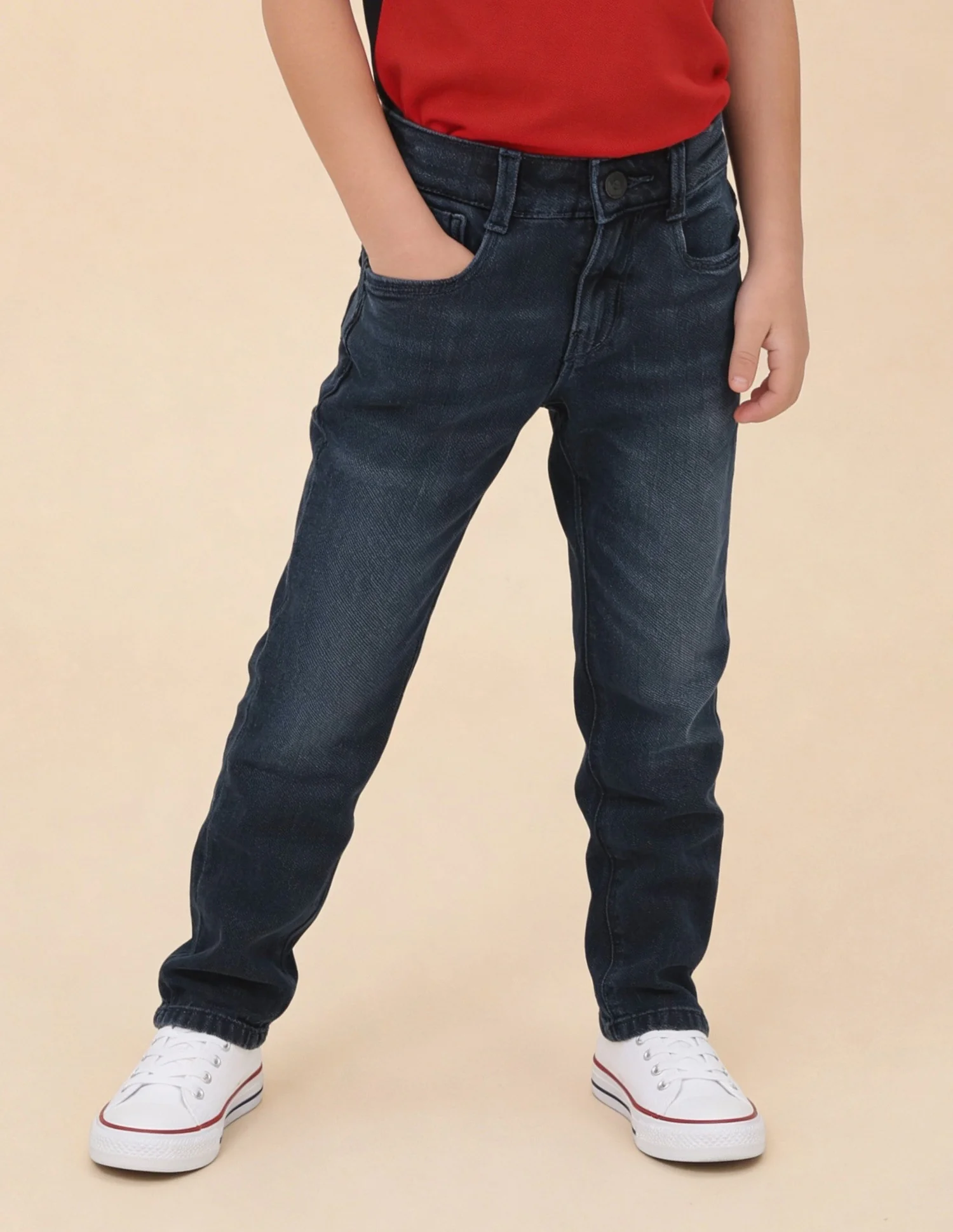 Slim Fit Whiskered Jeans - Image 3