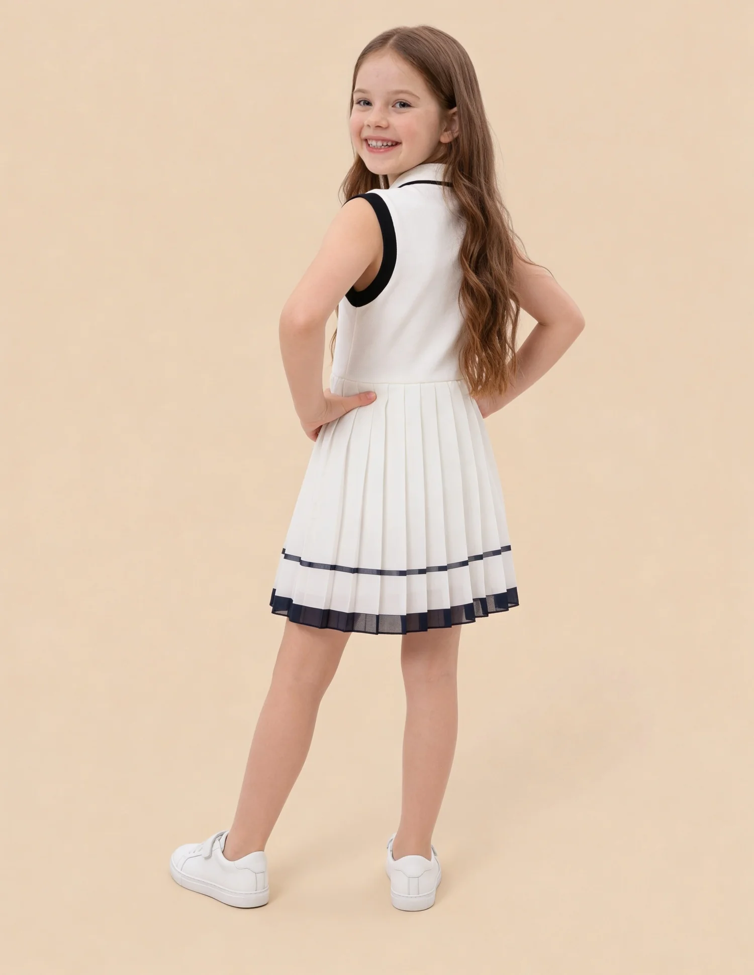 Solid A-Line Dress - Image 4