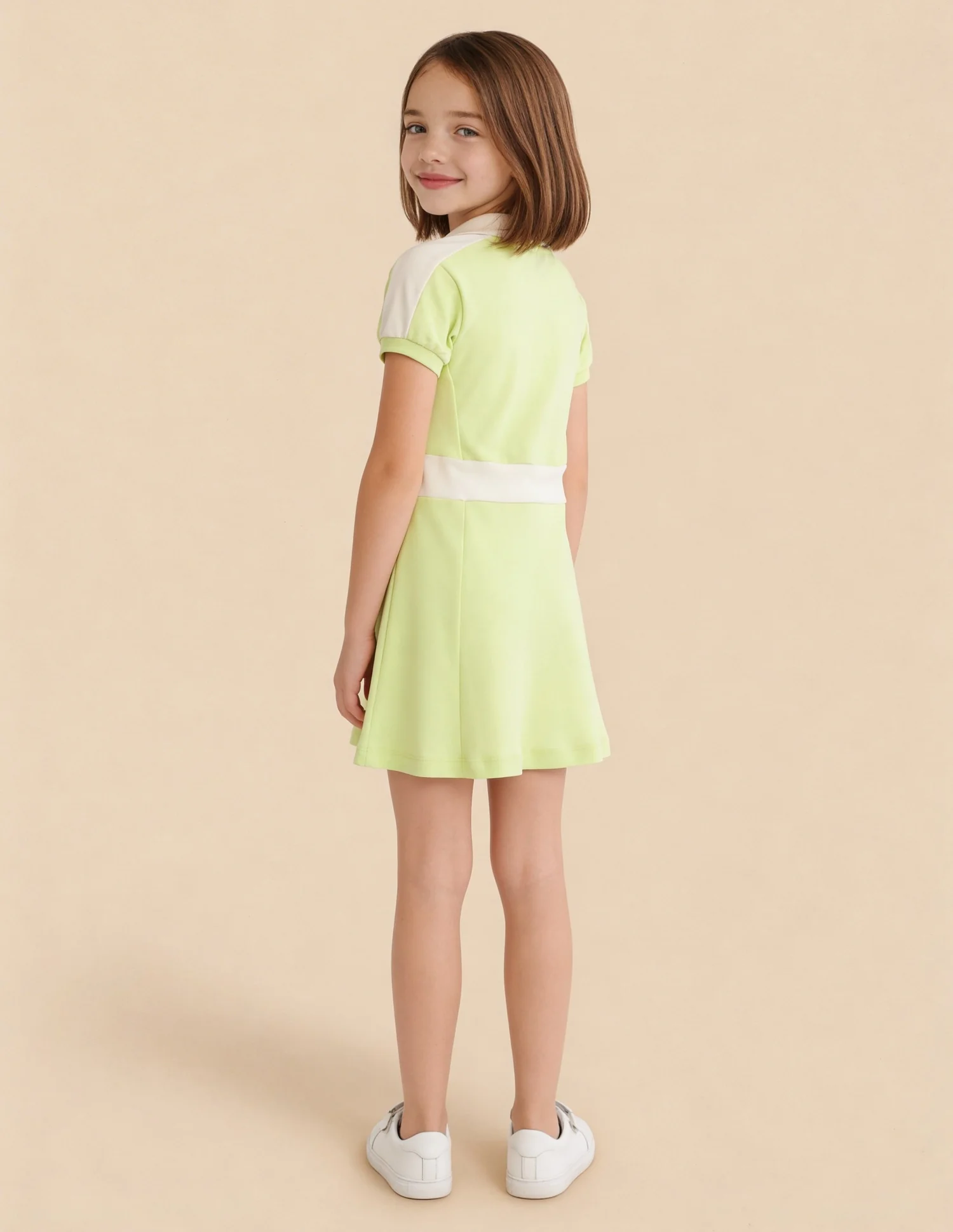 Solid A-Line Fit Knit Dress - Image 4