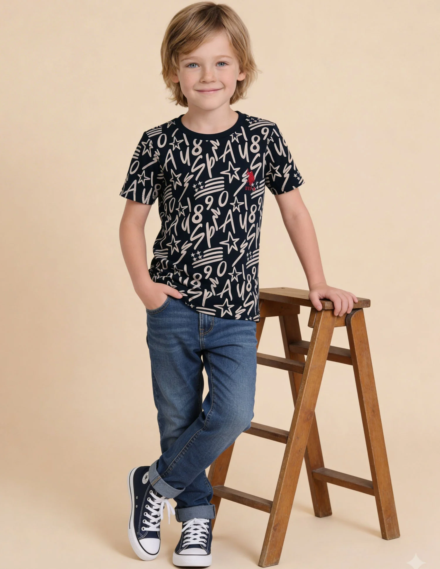 Solid And Graphic Printed Regular Fit T-Shirt - Pack Of 2 - Image 3