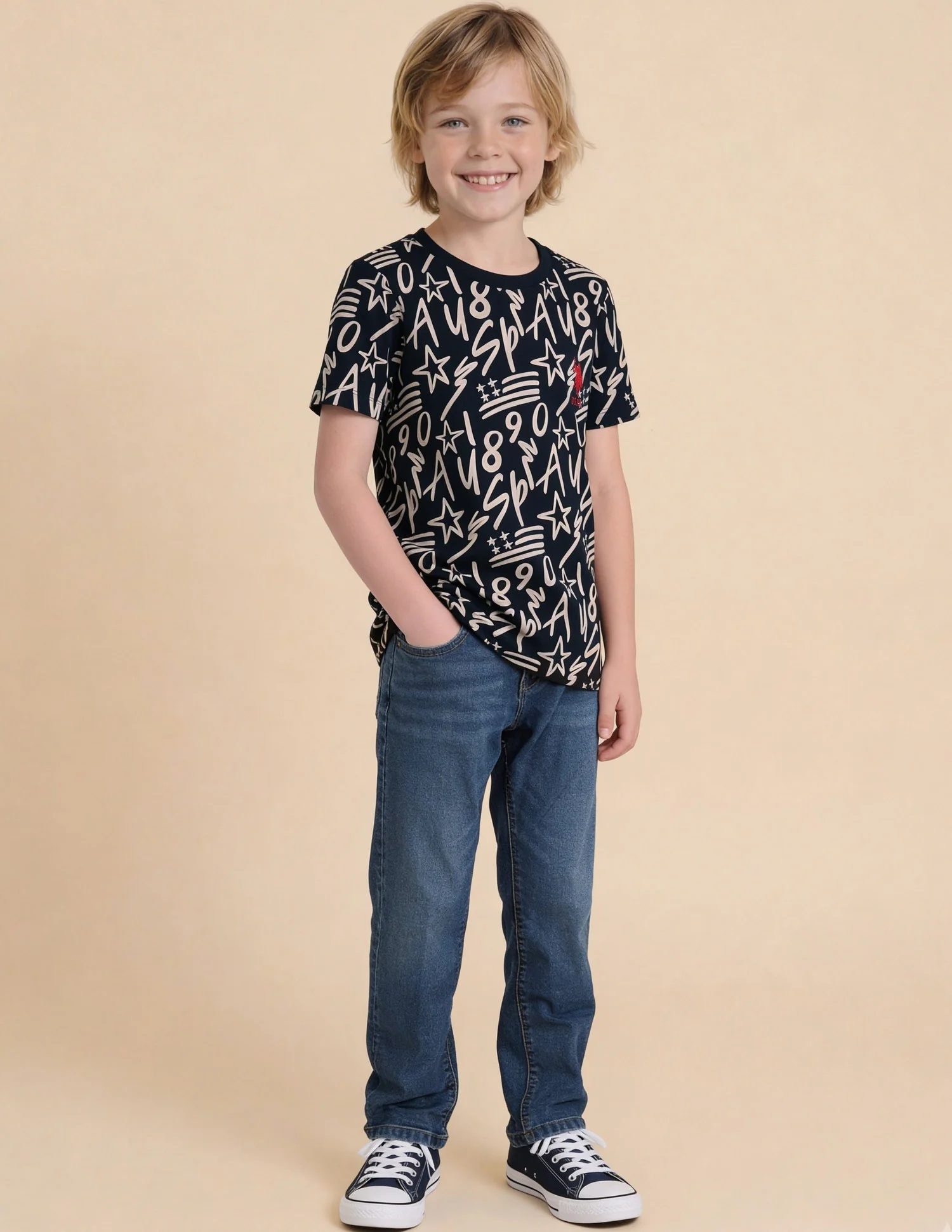 Solid And Graphic Printed Regular Fit T-Shirt - Pack Of 2 - Image 5