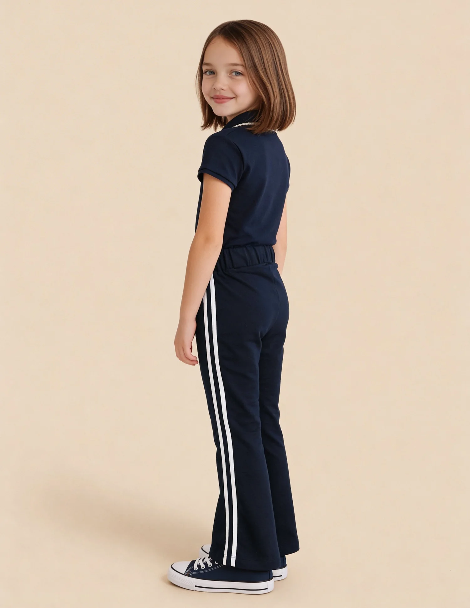 Solid Flared Fit Track Pants - Image 4