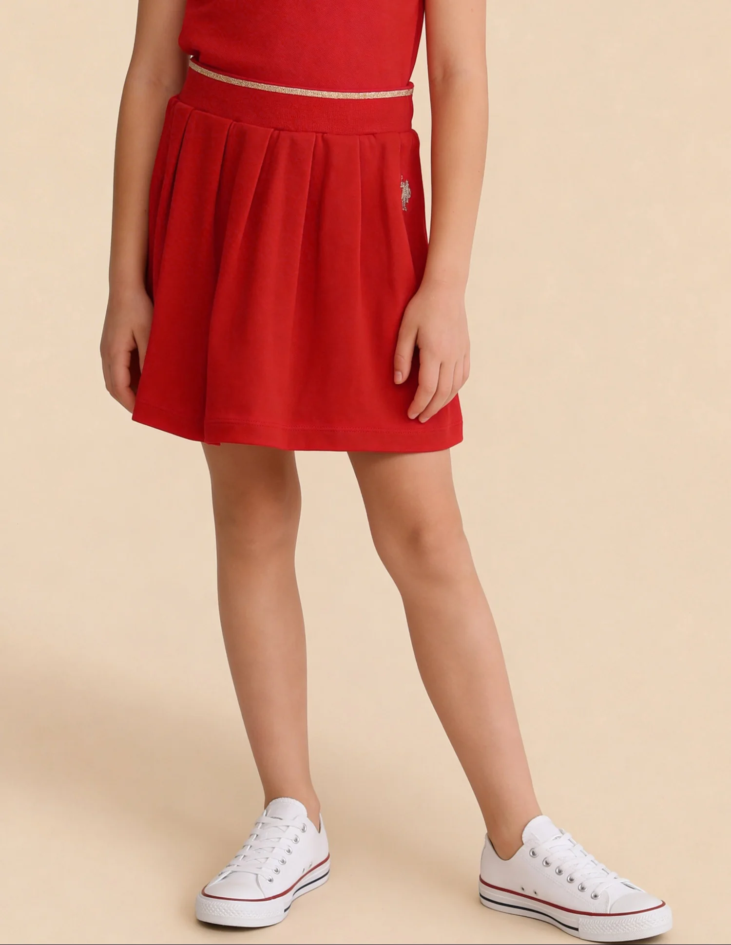 Solid Pleated Skirt - Image 3