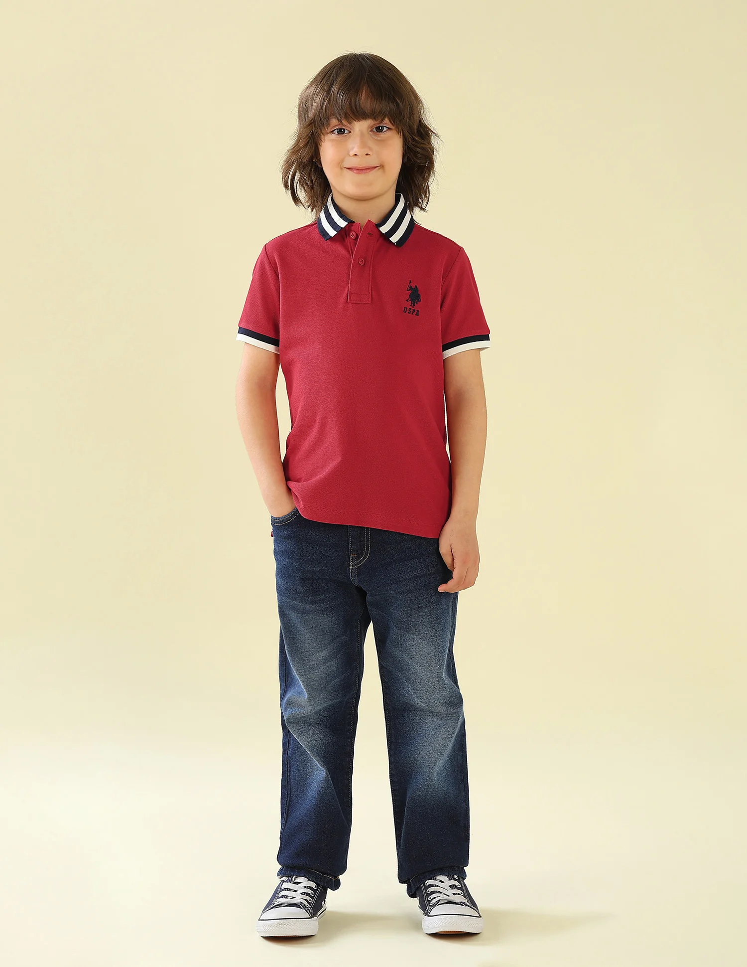 Solid Regular Fit Polo Shirt - Image 3
