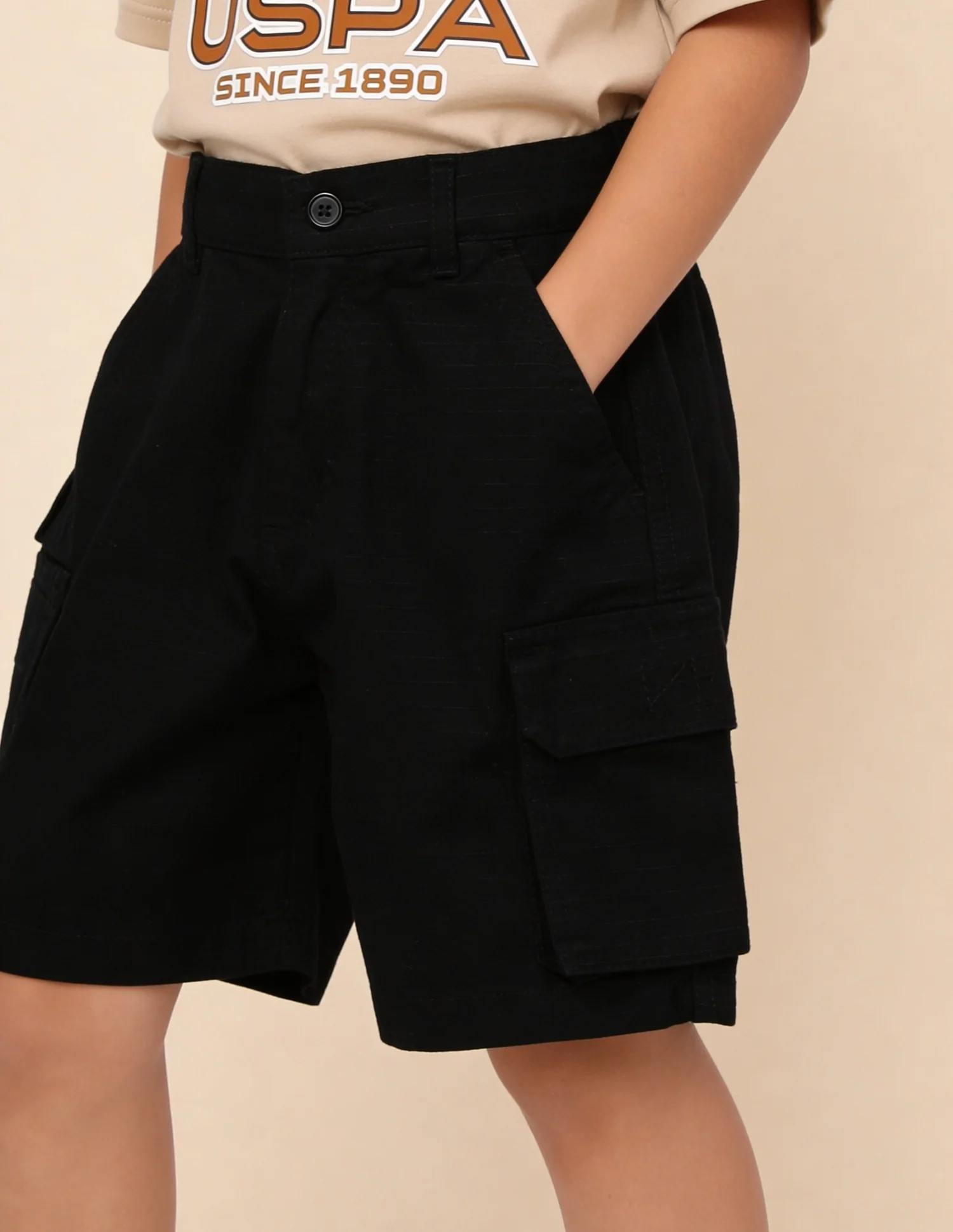 Solid Relaxed Fit Shorts - Image 5