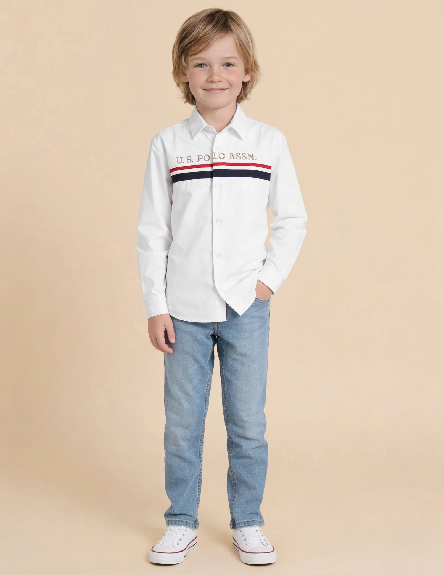 Solid Stripe Detail Regular Fit Shirt - Image 3
