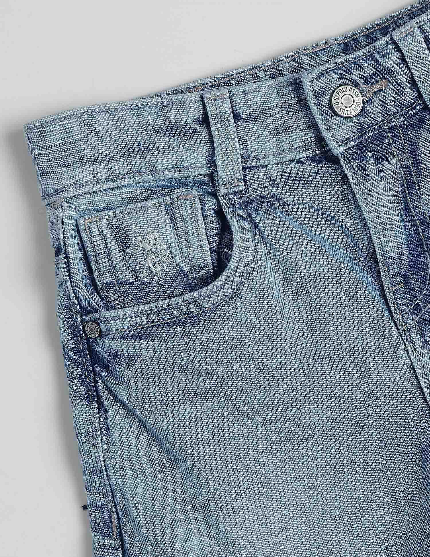 Stone Washed Baggy Fit Cargo Jeans - Image 2