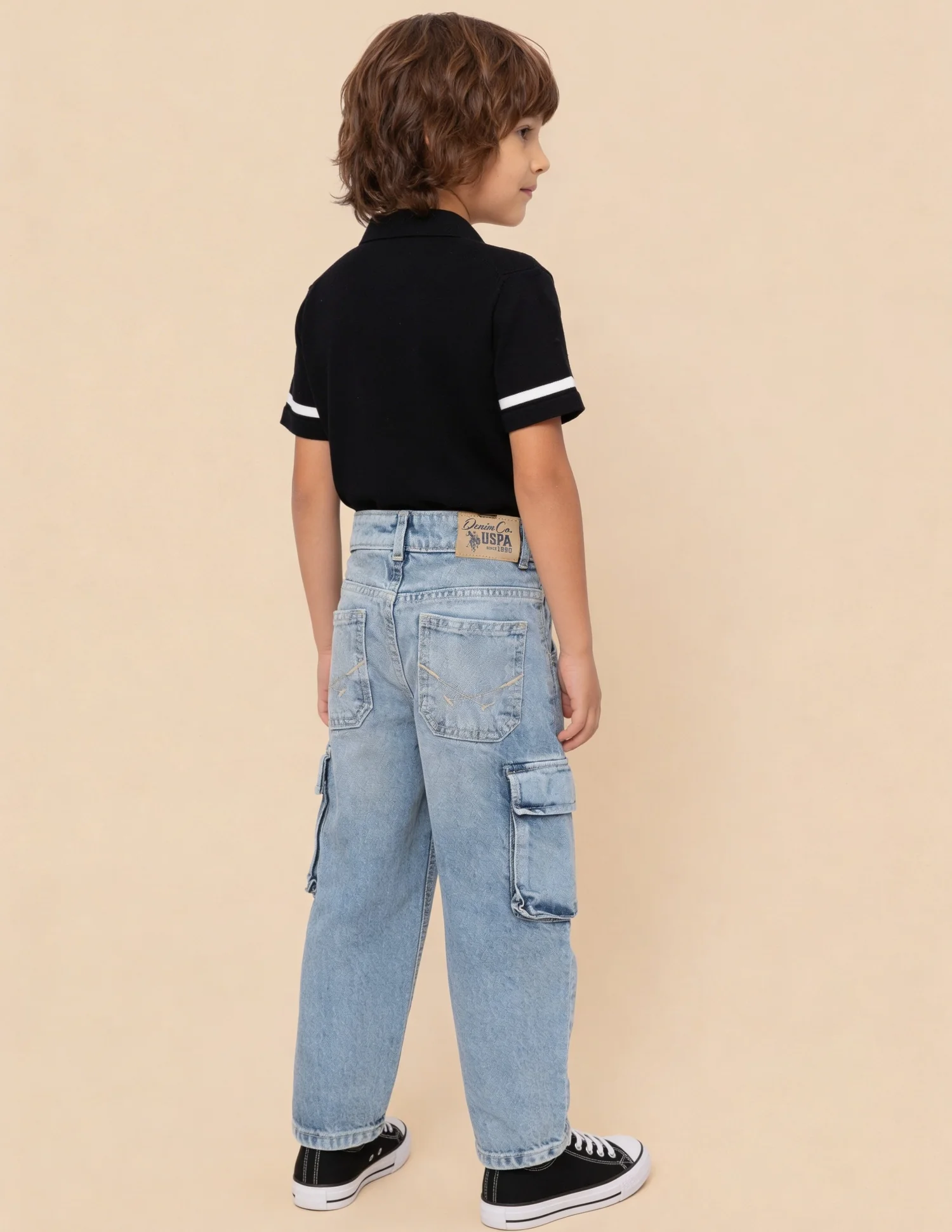 Stone Washed Baggy Fit Cargo Jeans - Image 4