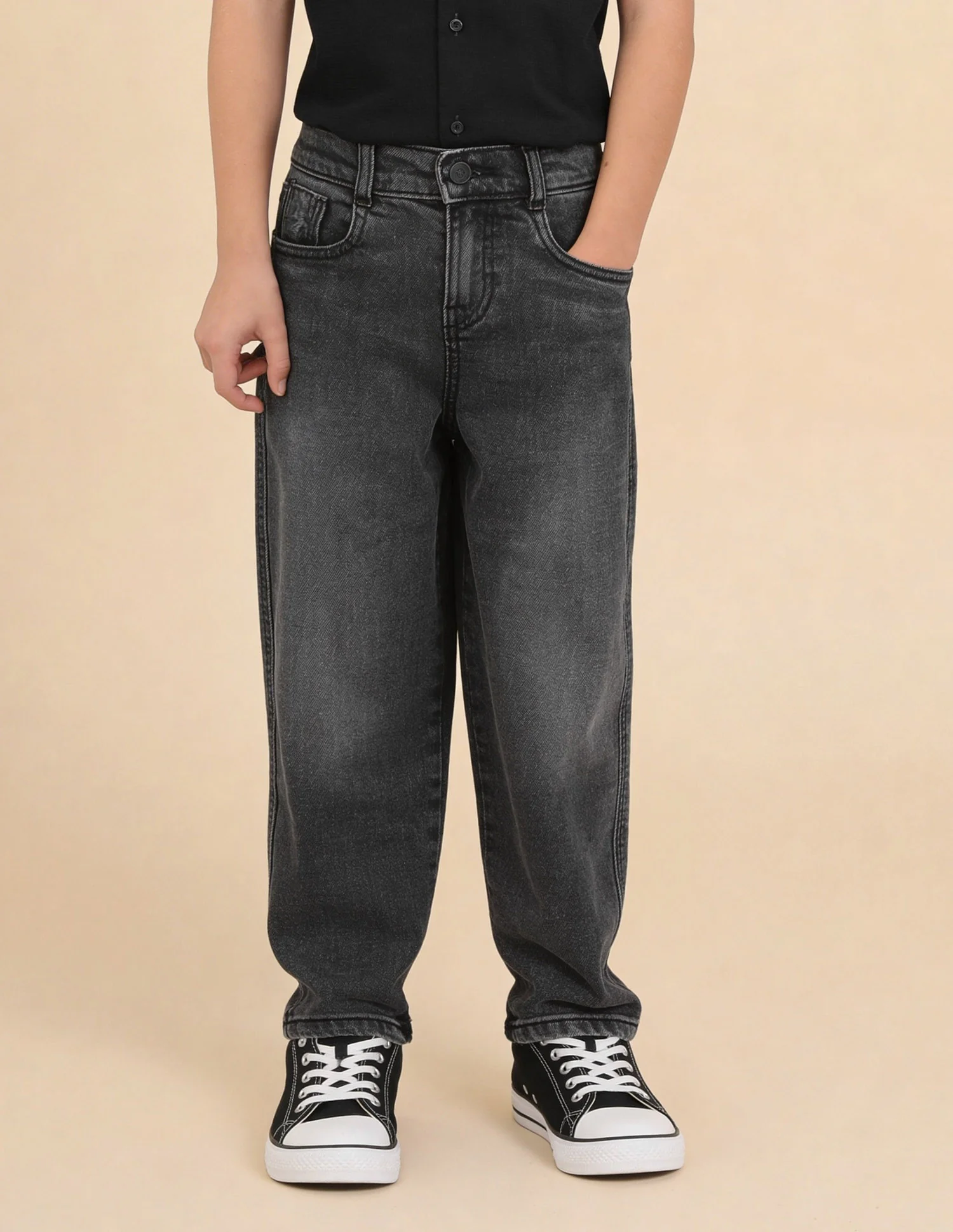 Stone Washed Baggy Fit Jeans - Image 3