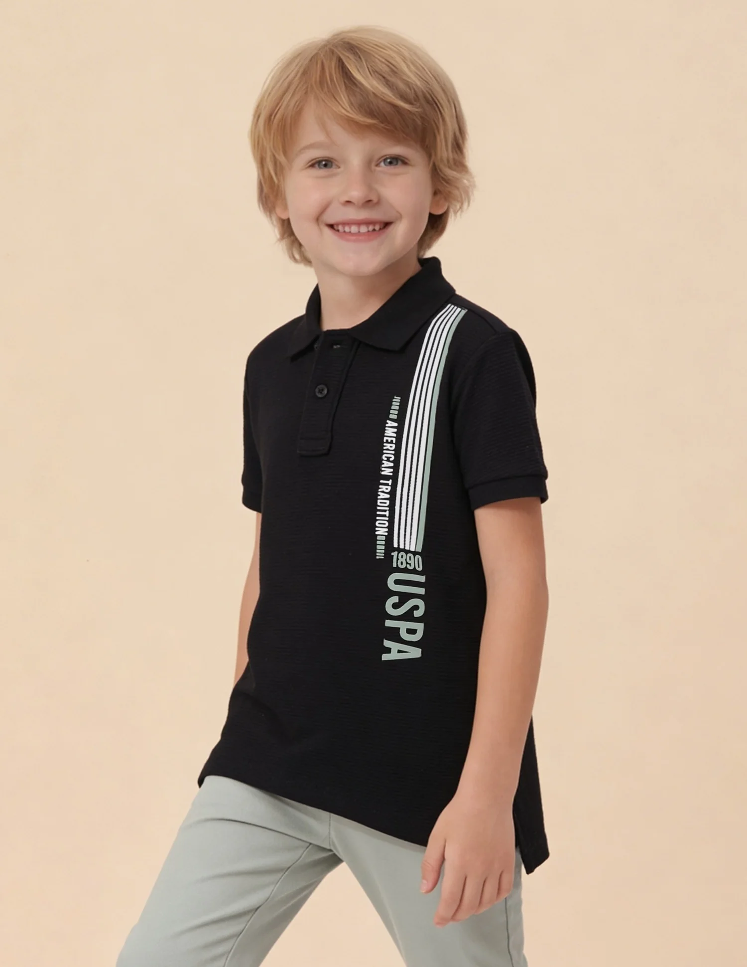 Textured Brand Stripe Regular Fit Polo Shirt - Image 4