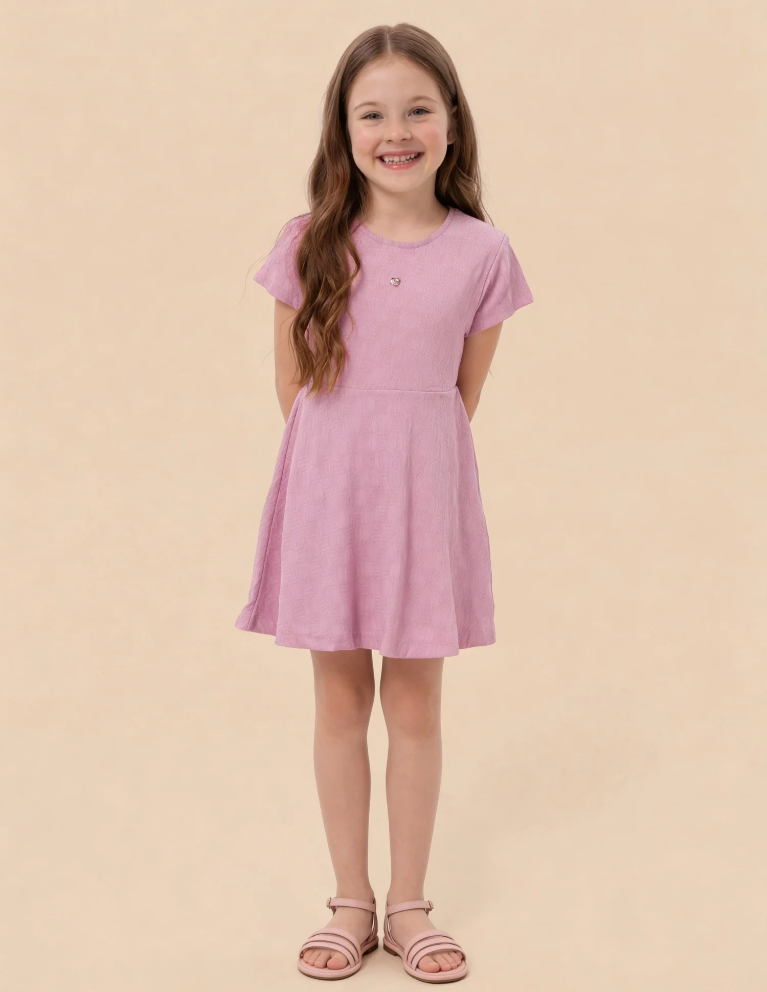 Textured Fit And Flare Dress - Image 3