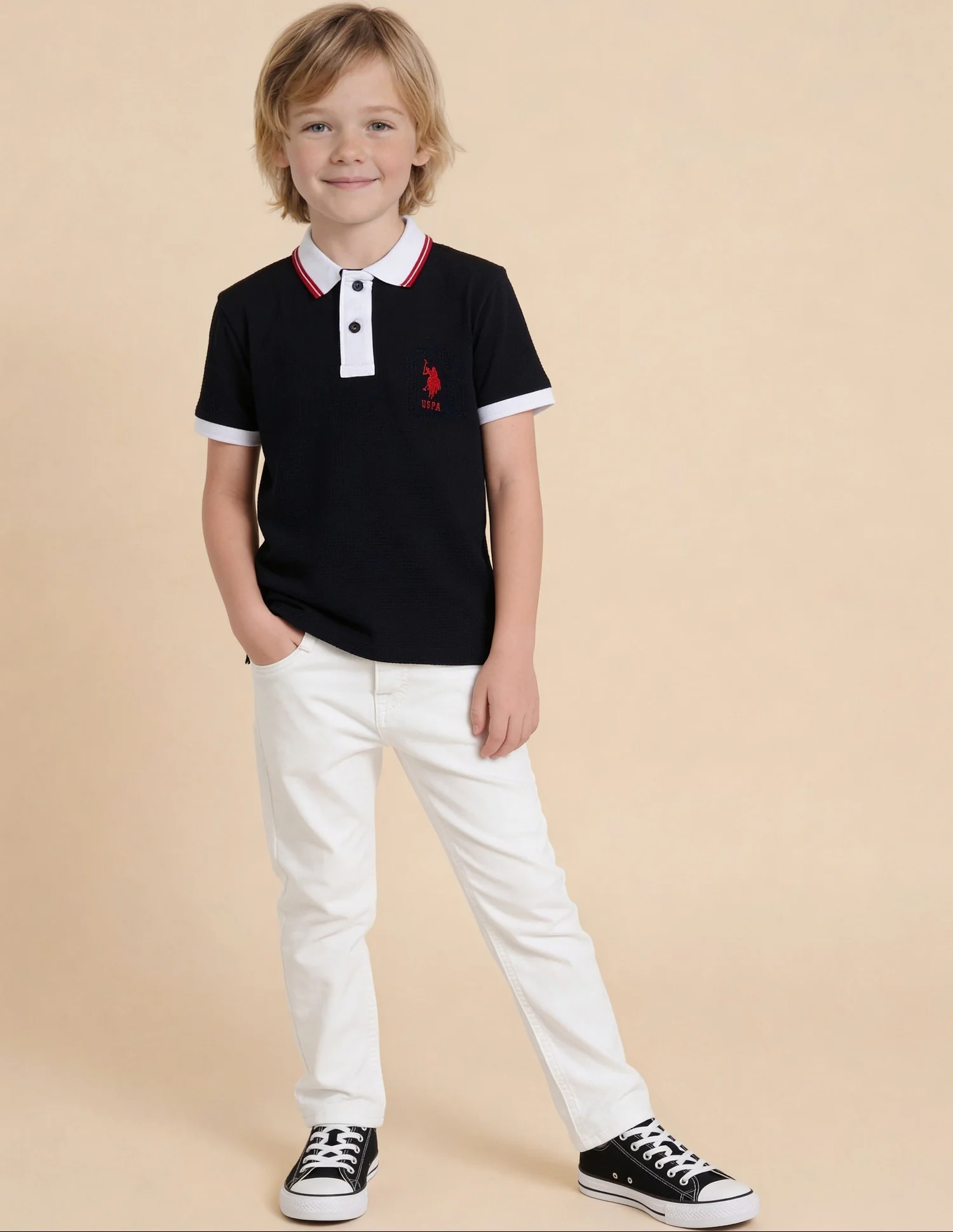 Textured Regular Fit Polo Shirt - Image 3