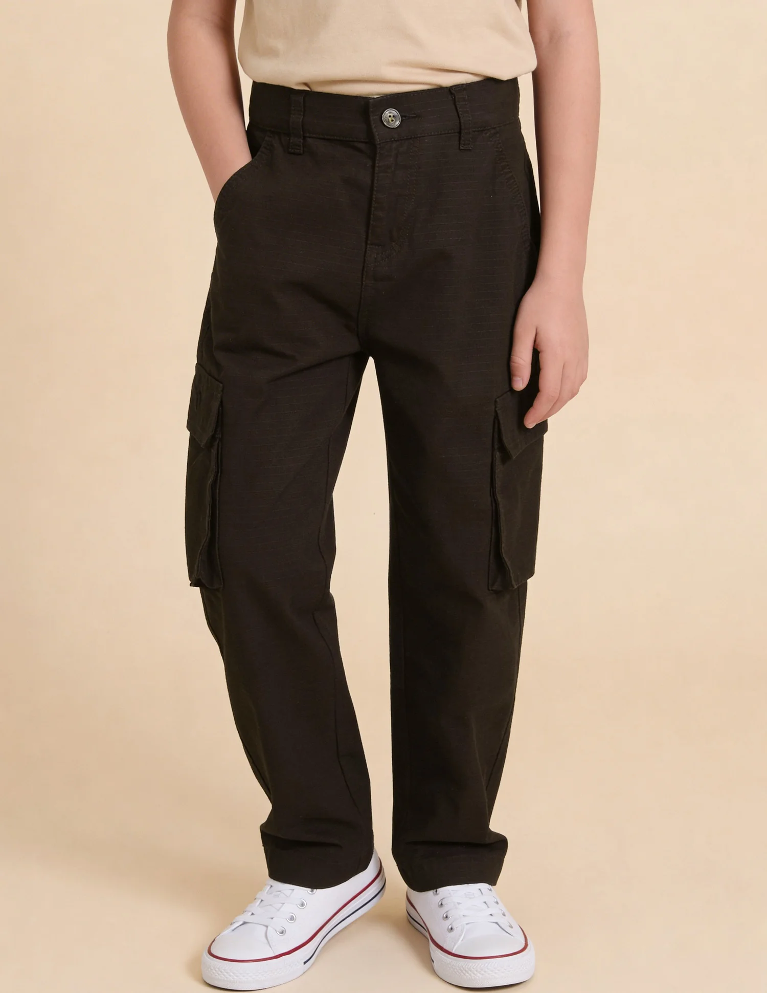 Textured Relaxed Fit Trousers - Image 3