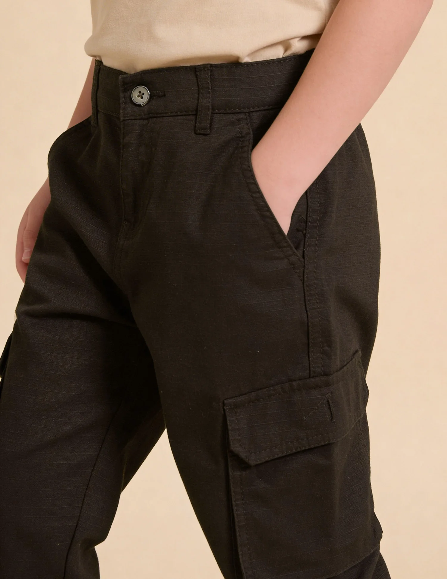 Textured Relaxed Fit Trousers - Image 5