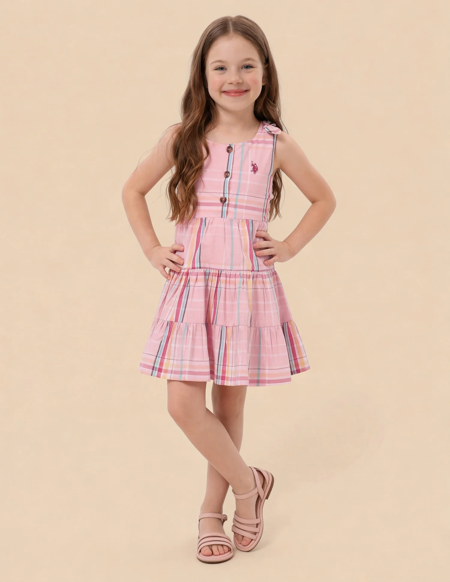 Tiered Checked Flared Dress - Image 3