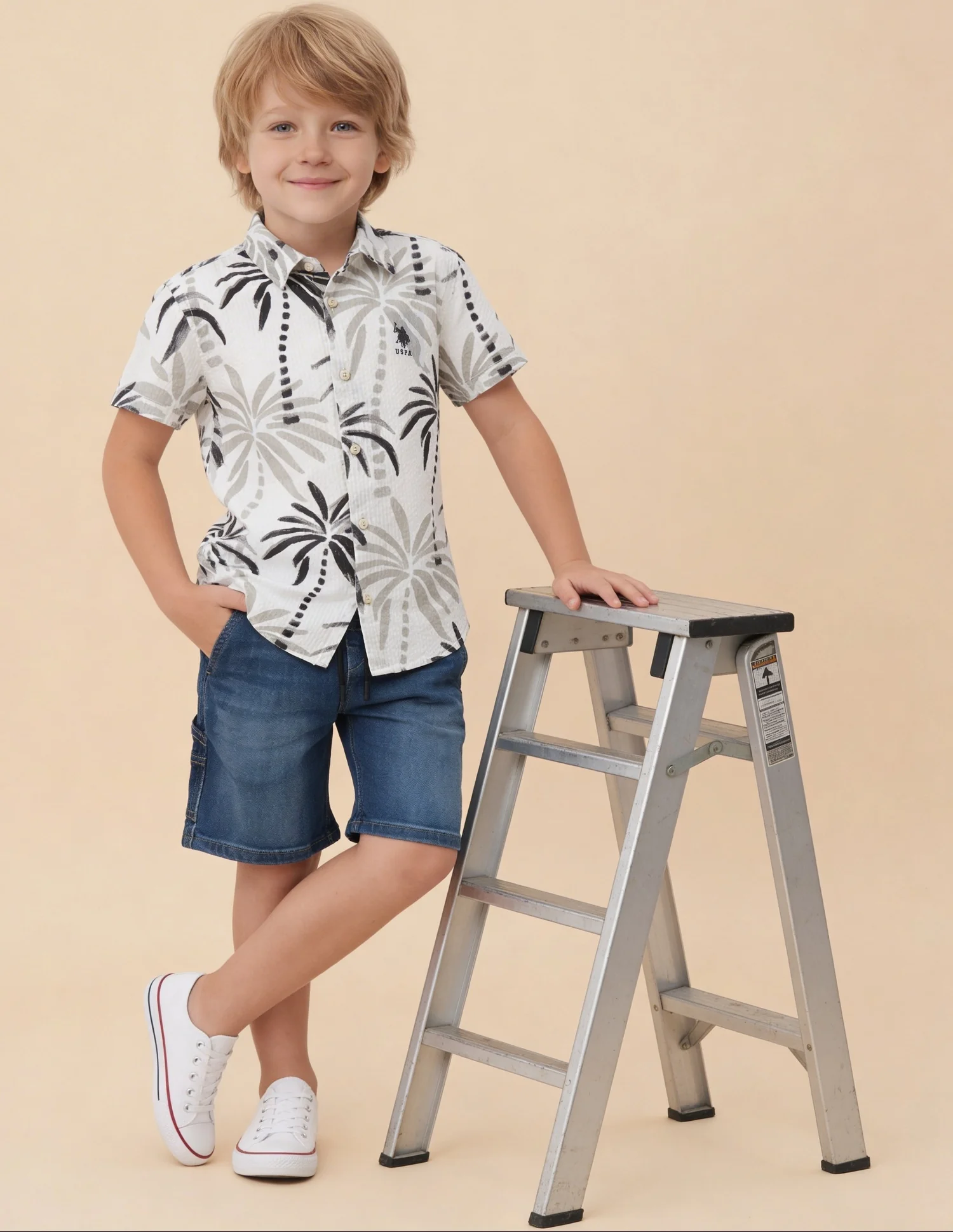 Tropical Printed Seersucker Shirt