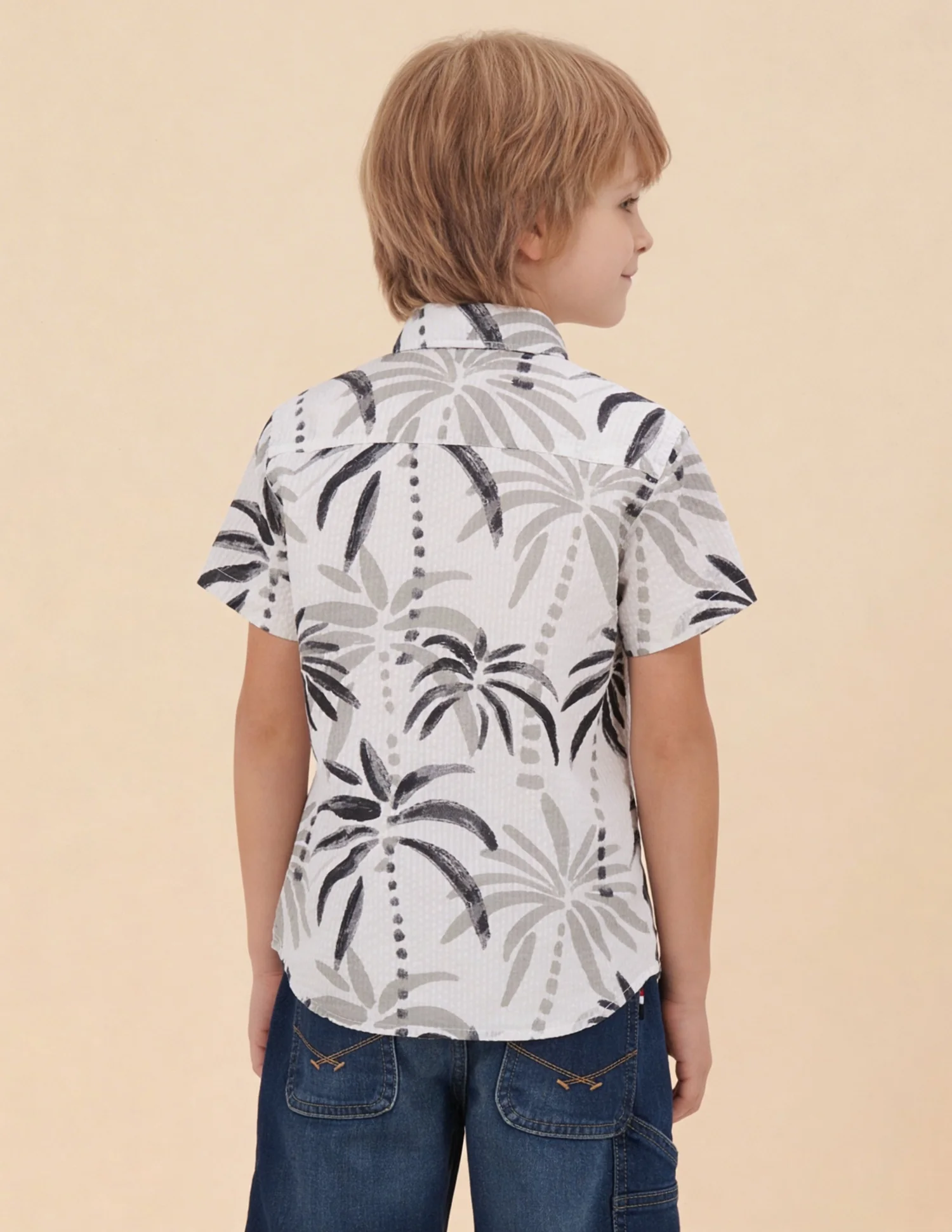 Tropical Printed Seersucker Shirt - Image 5