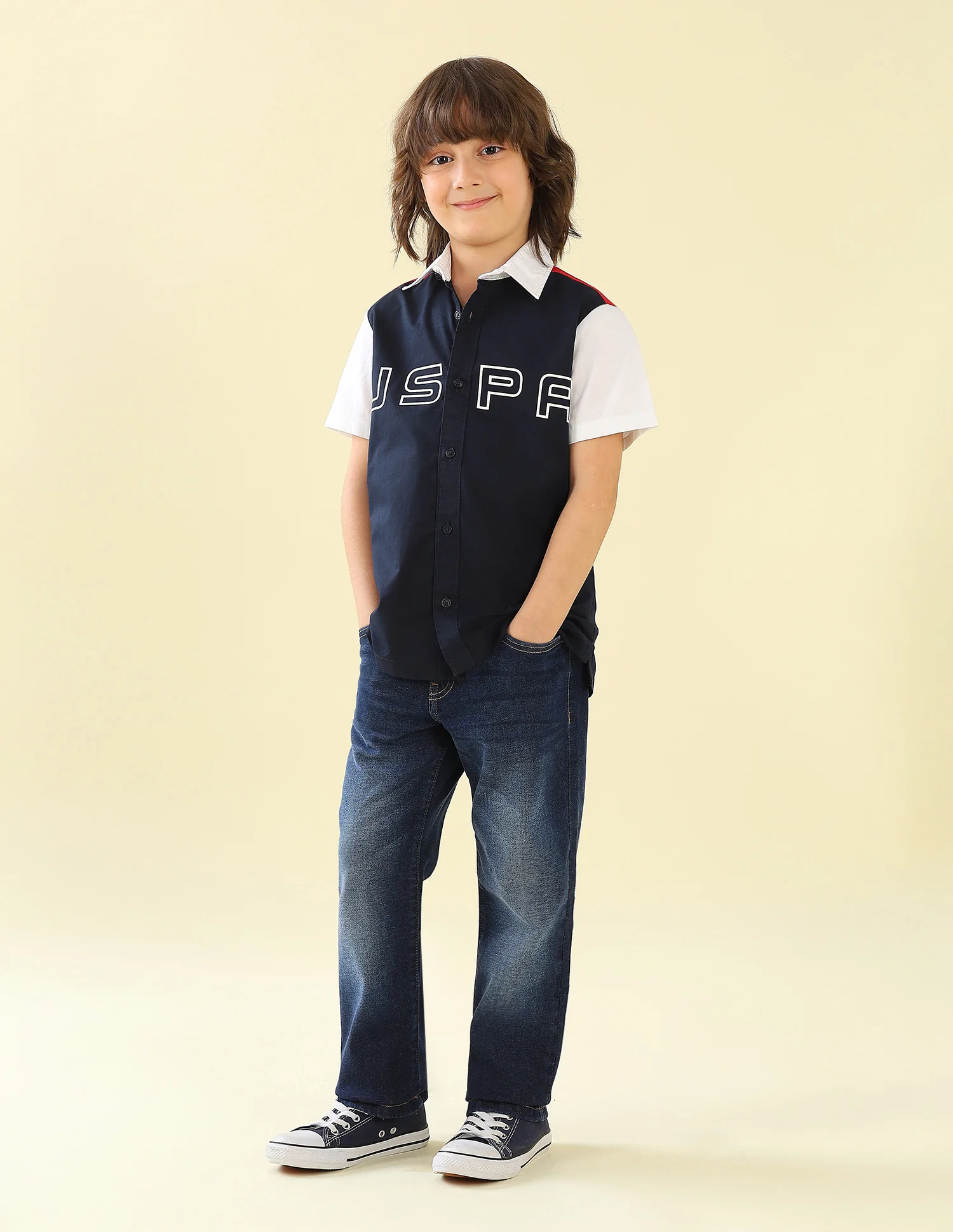 Twill Colorblocked Brand Printed Shirt - Image 3
