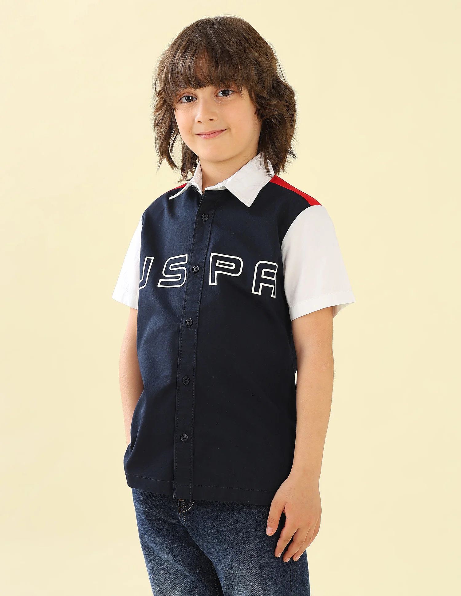 Twill Colorblocked Brand Printed Shirt - Image 4
