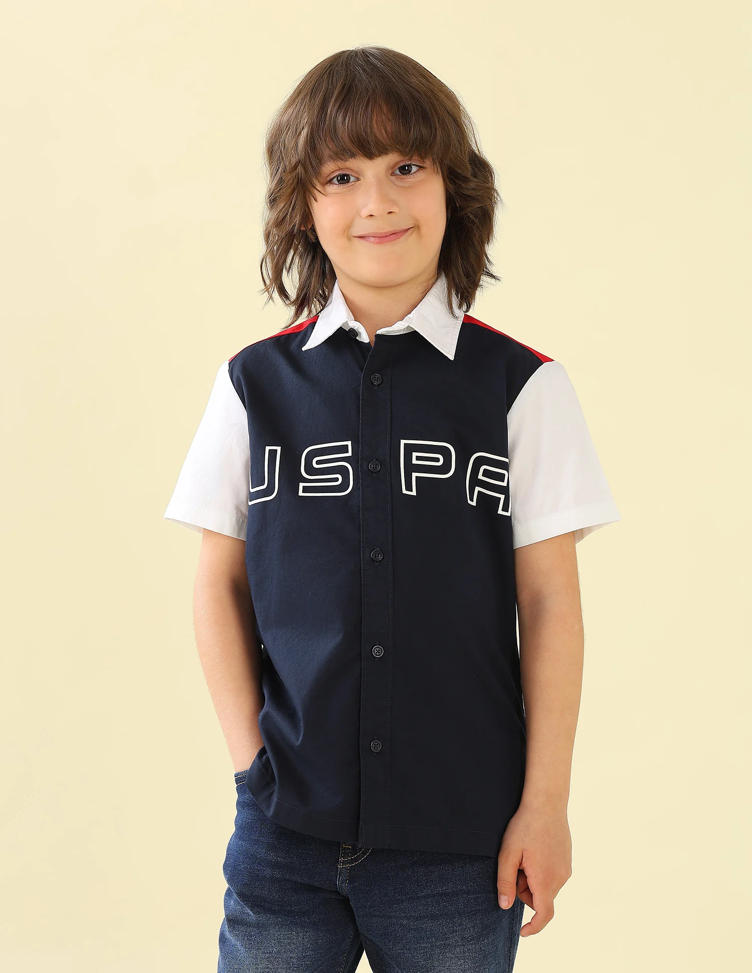 Twill Colorblocked Brand Printed Shirt - Image 6
